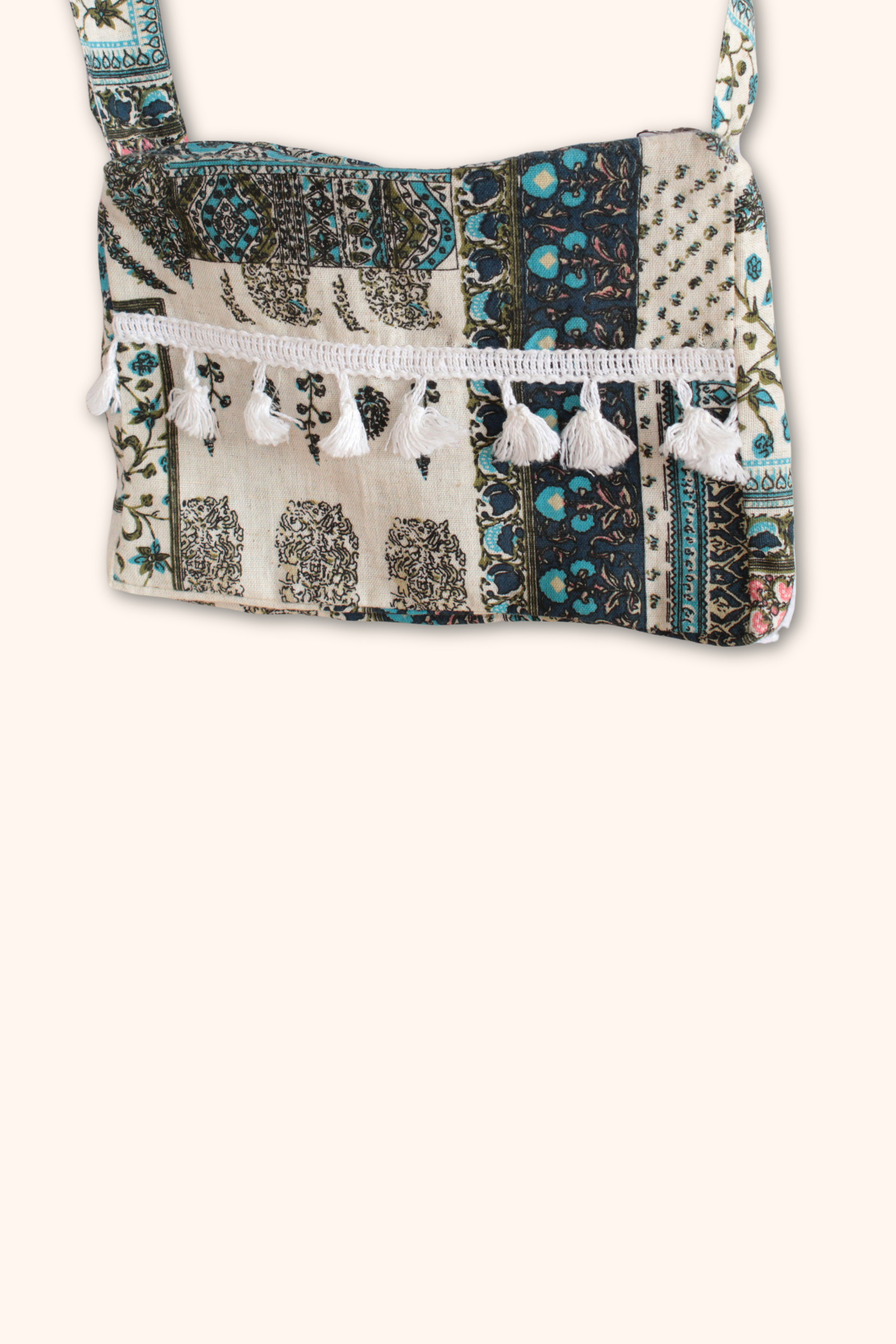 Girls Bohemian Pure Cotton Clothing set - White & Blue