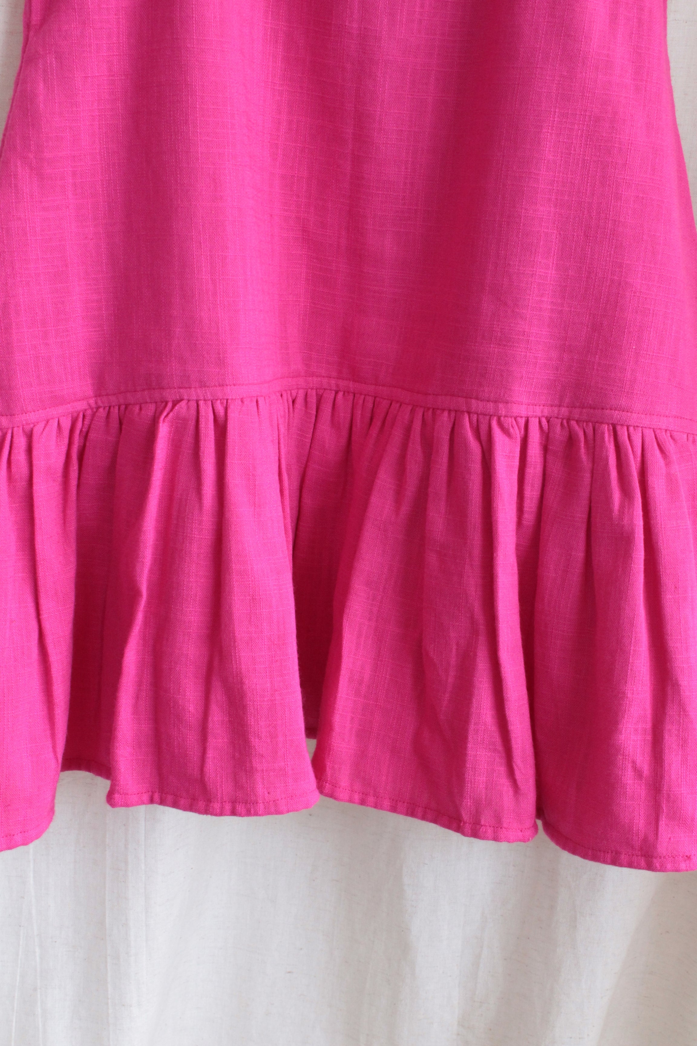 Girls Barbie Solid A-line gathered dress - Pink