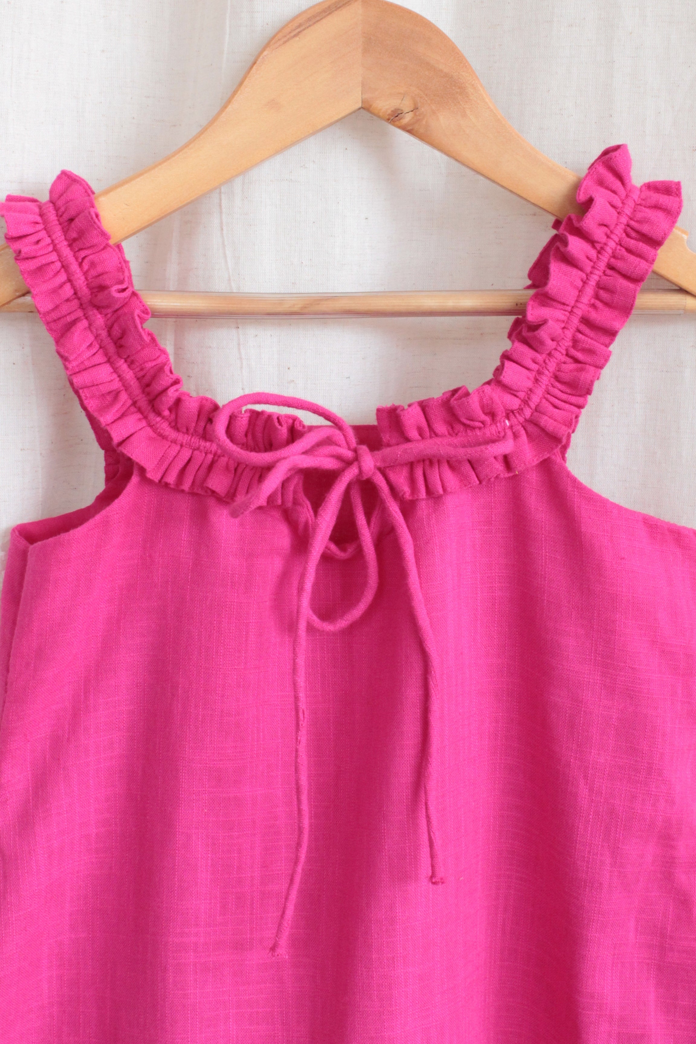 Girls Barbie Solid A-line gathered dress - Pink