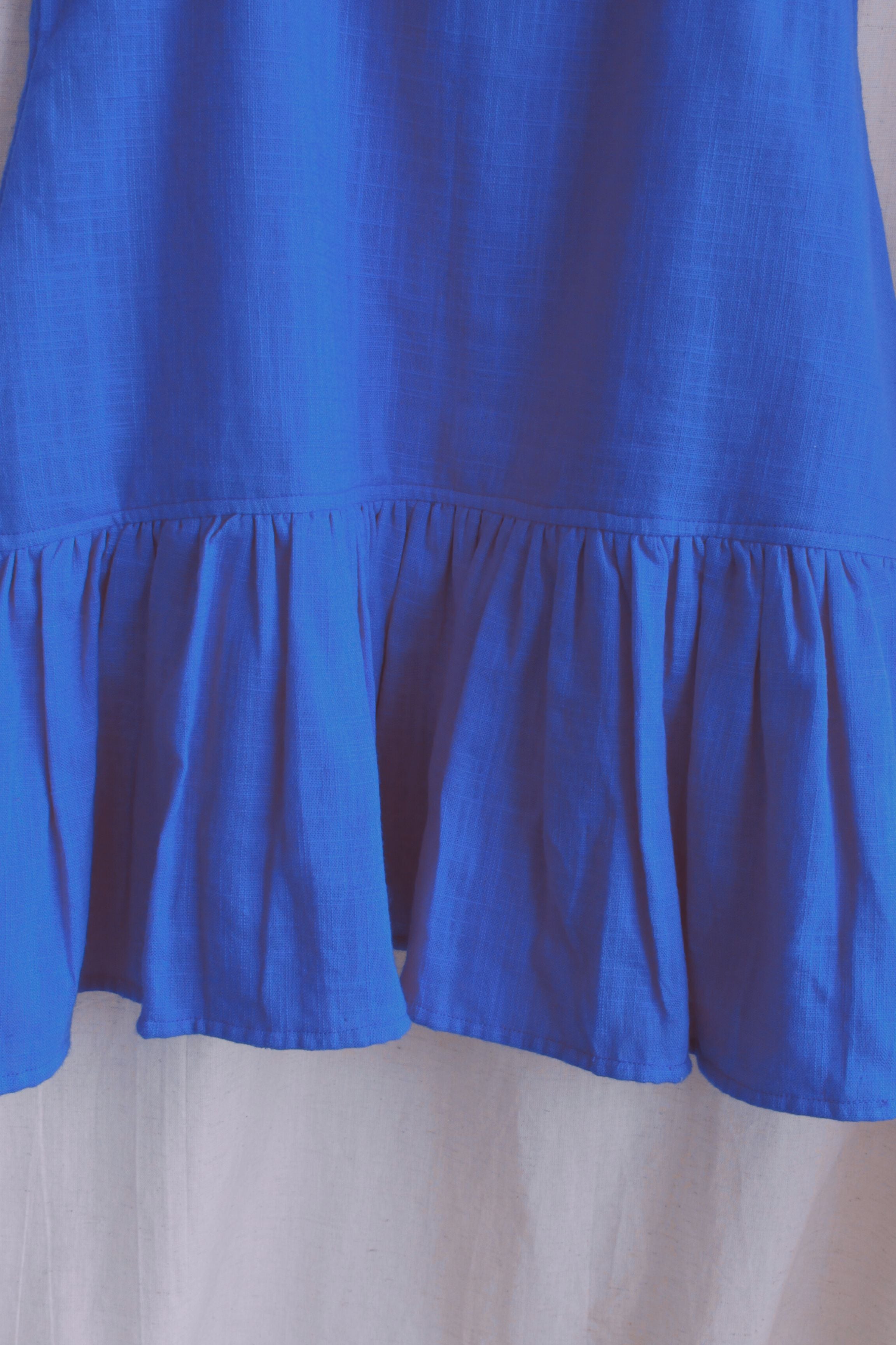 Girls Barbie Solid A-line gathered dress - Blue
