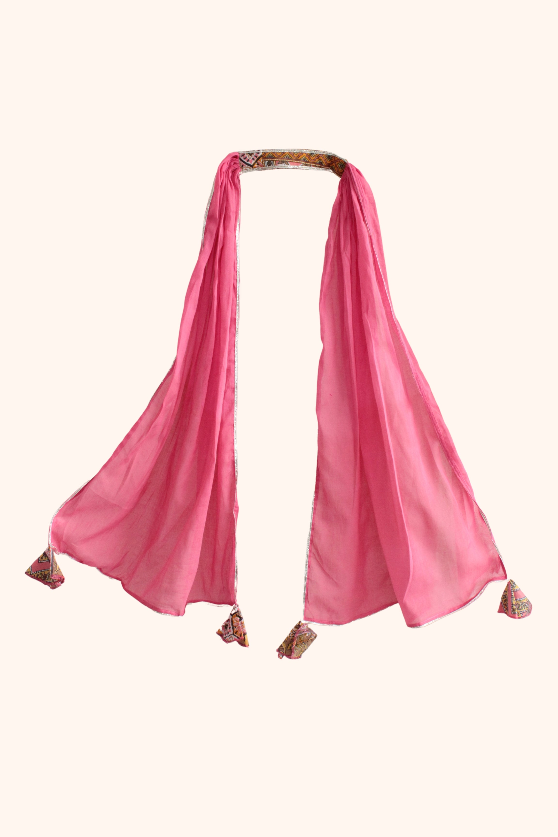 Girls Doria Kurti and sharara set with Dupatta - Peach Yellow