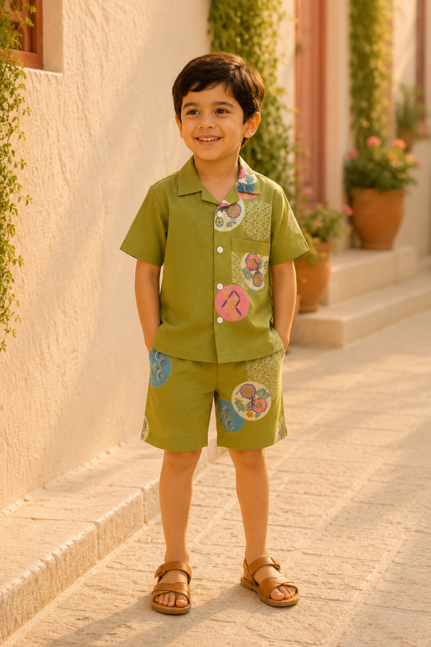 Boys Amazon Pure Cotton Clothing Set - Green