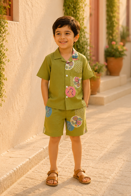 Boys Amazon Pure Cotton Clothing Set - Green
