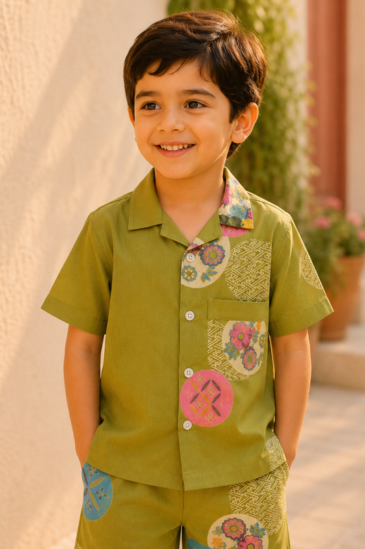 Boys Amazon Pure Cotton Clothing Set - Green