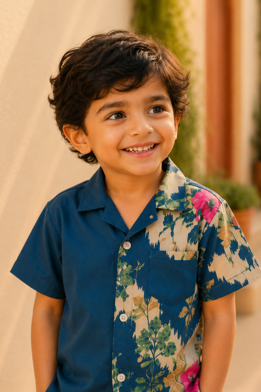 Boys Amazon Pure Cotton Clothing Set - Teal Blue