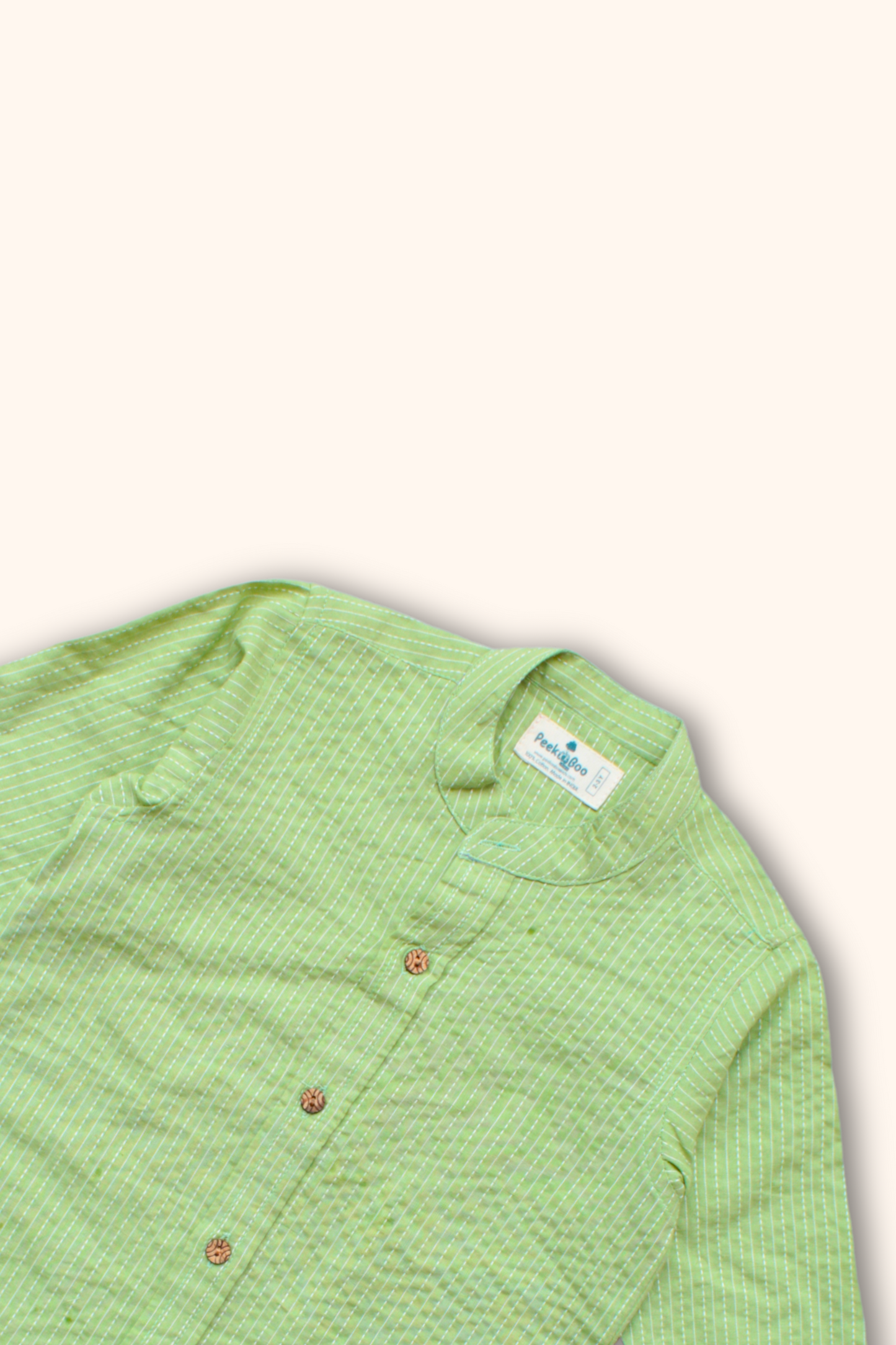 Boys Valley Pure Cotton Shirt With Miyani Pants Set - Green