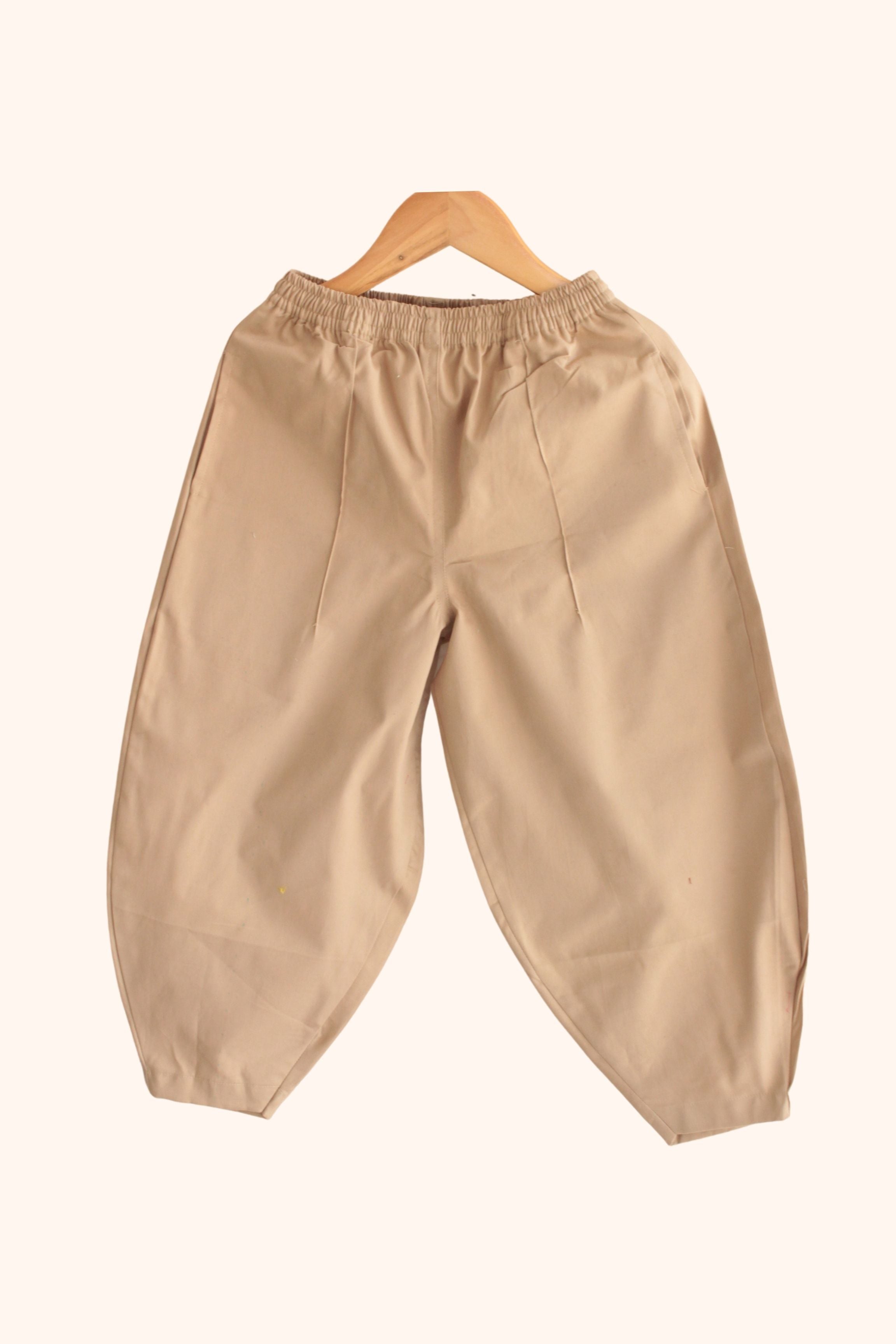 Boys Island Printed Shirt with loose fit pants - Green Beige