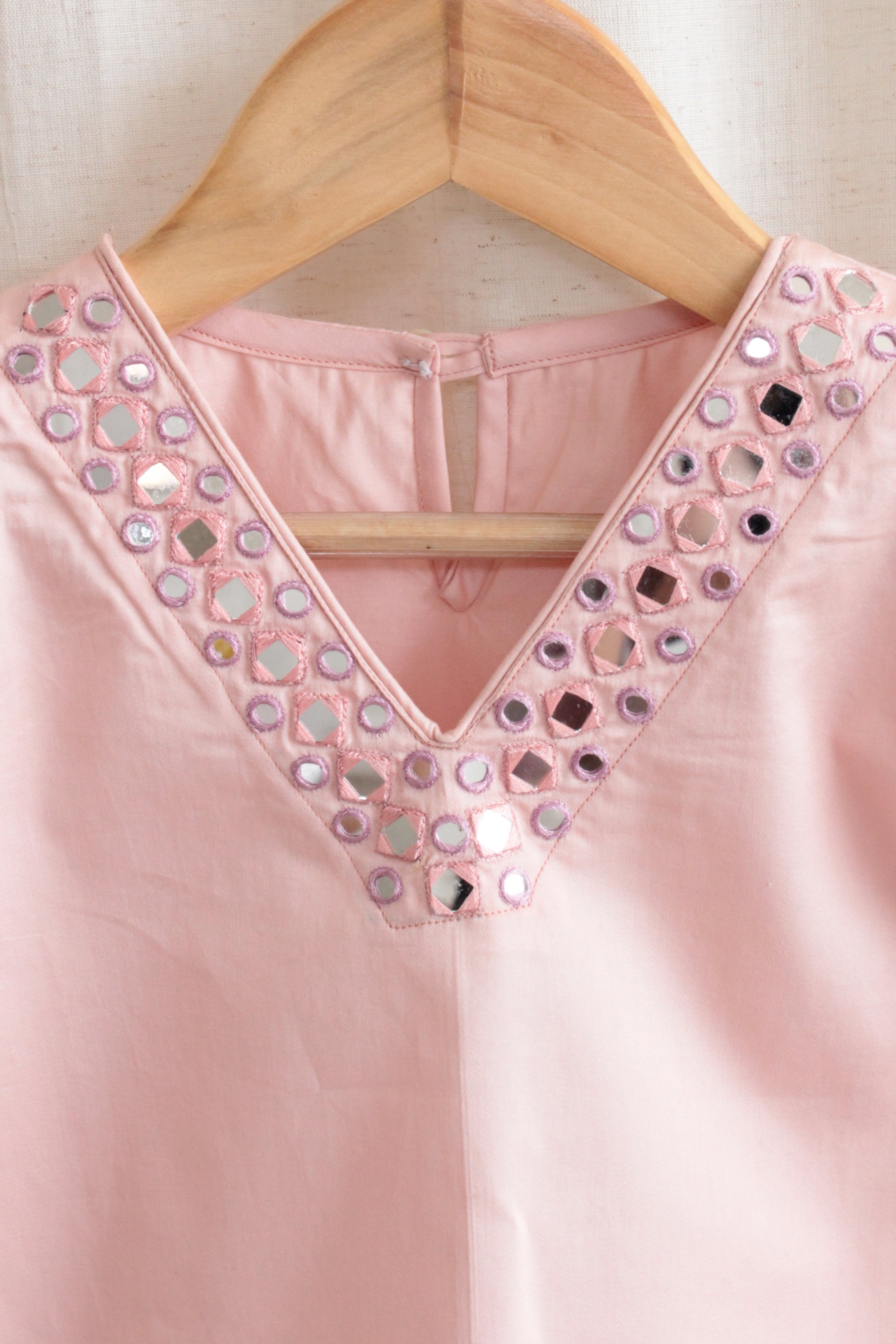 Girls Sitara Kurti and Kalidar Sharara set with Dupatta - Dust Pink
