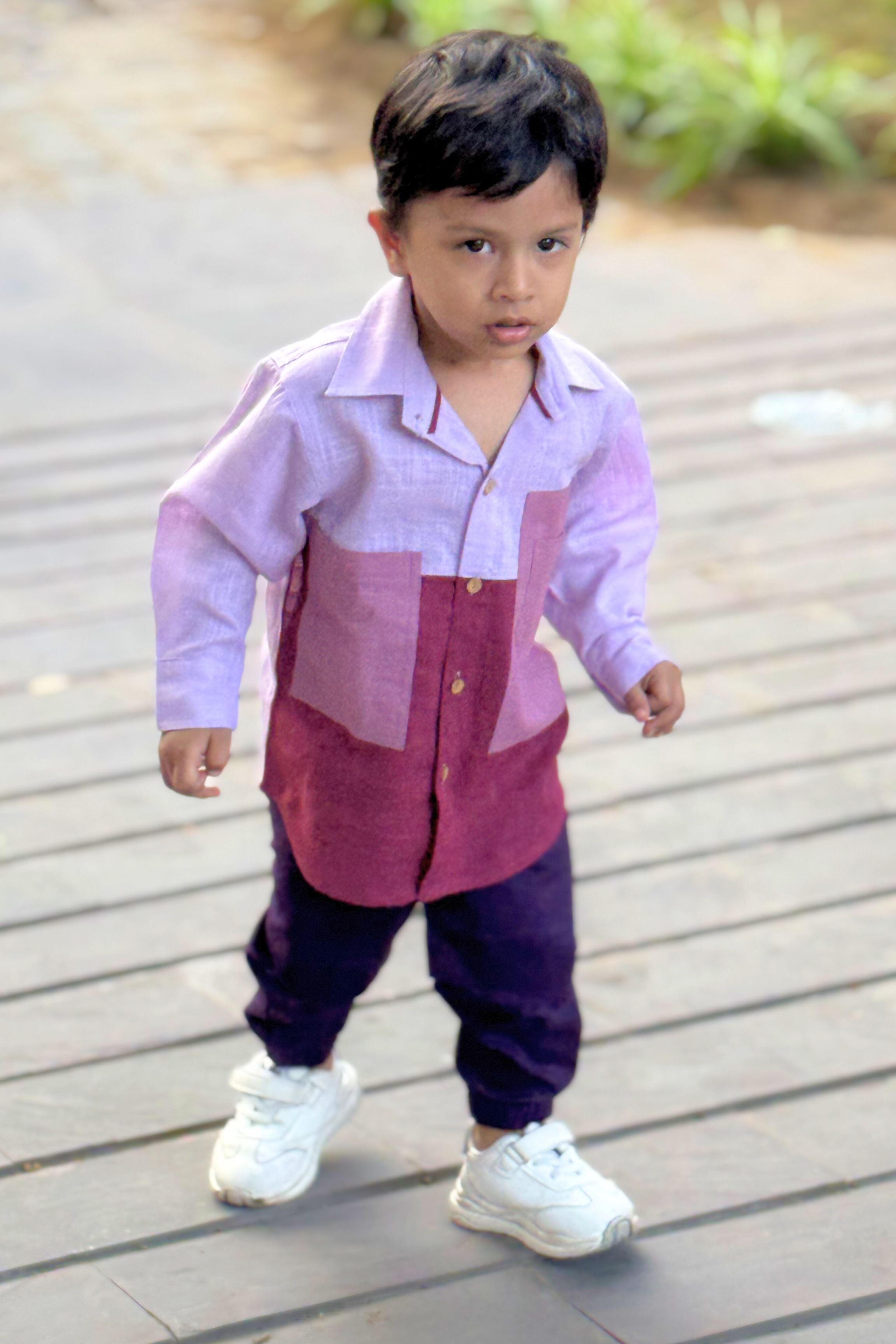 Boys Gentleman Pure Cotton Classic Clothing Set - Mauve