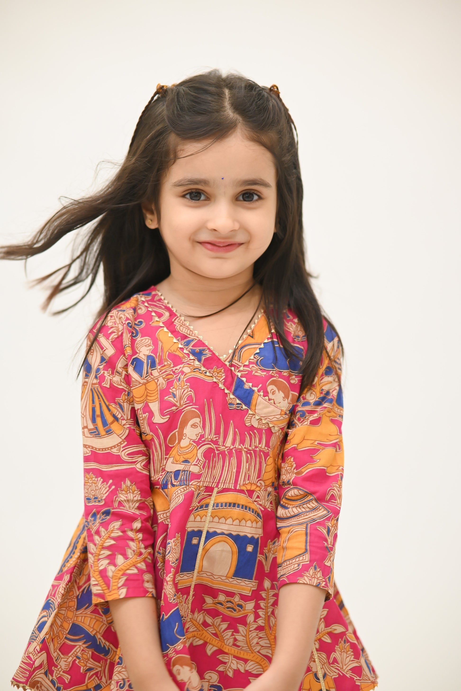 Buy Girls Radhe top and dhoti pants ethnic clothing set Pink