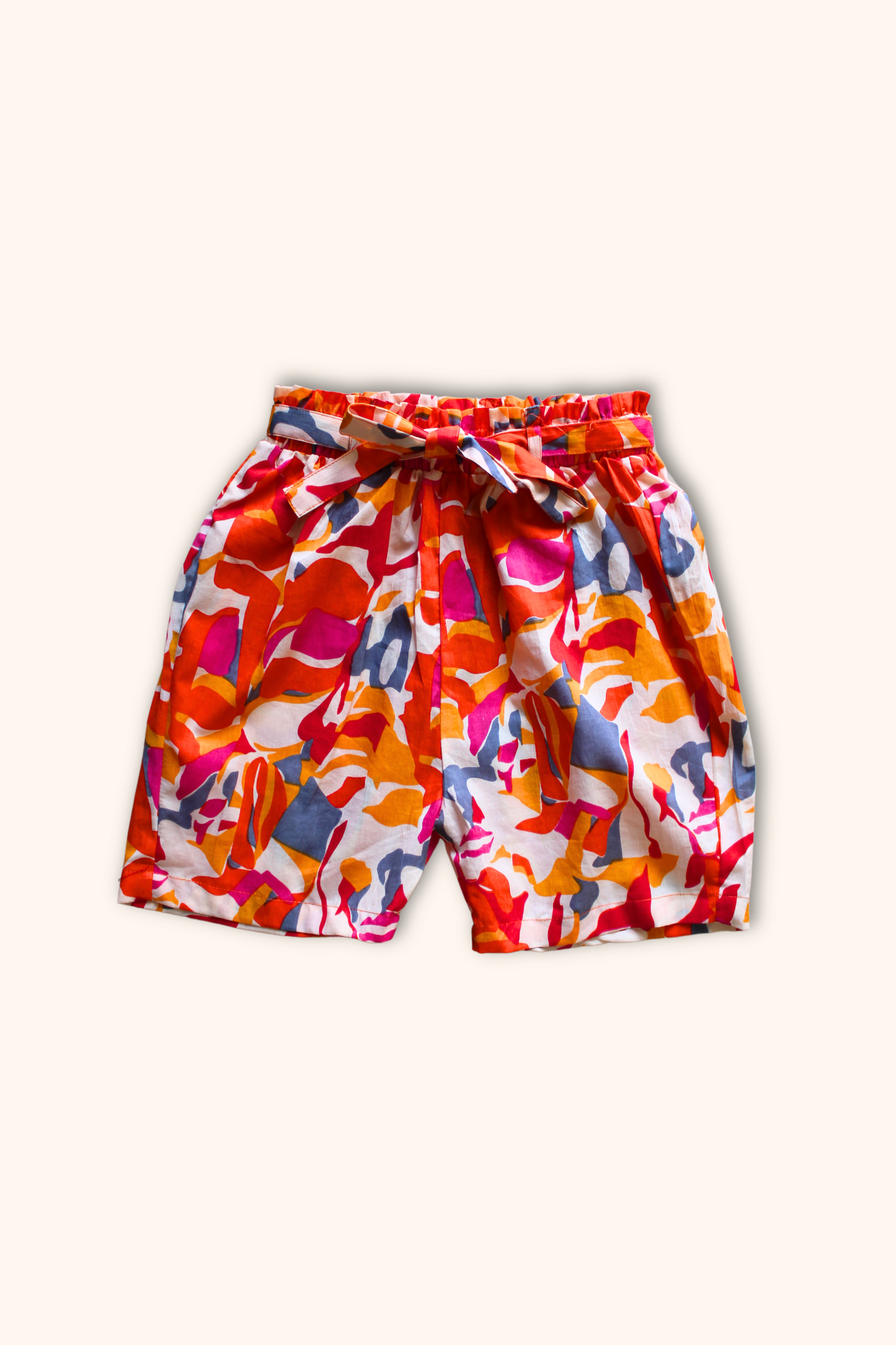 Girls Pure Cotton Printed Resort Wear - Red Orange - Peekaaboo Kids - Above 1000, Clothing Set, Coord Set, Girls, Resort Wear