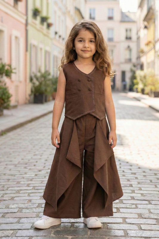Girls Midnight Brown Pure Cotton clothing set