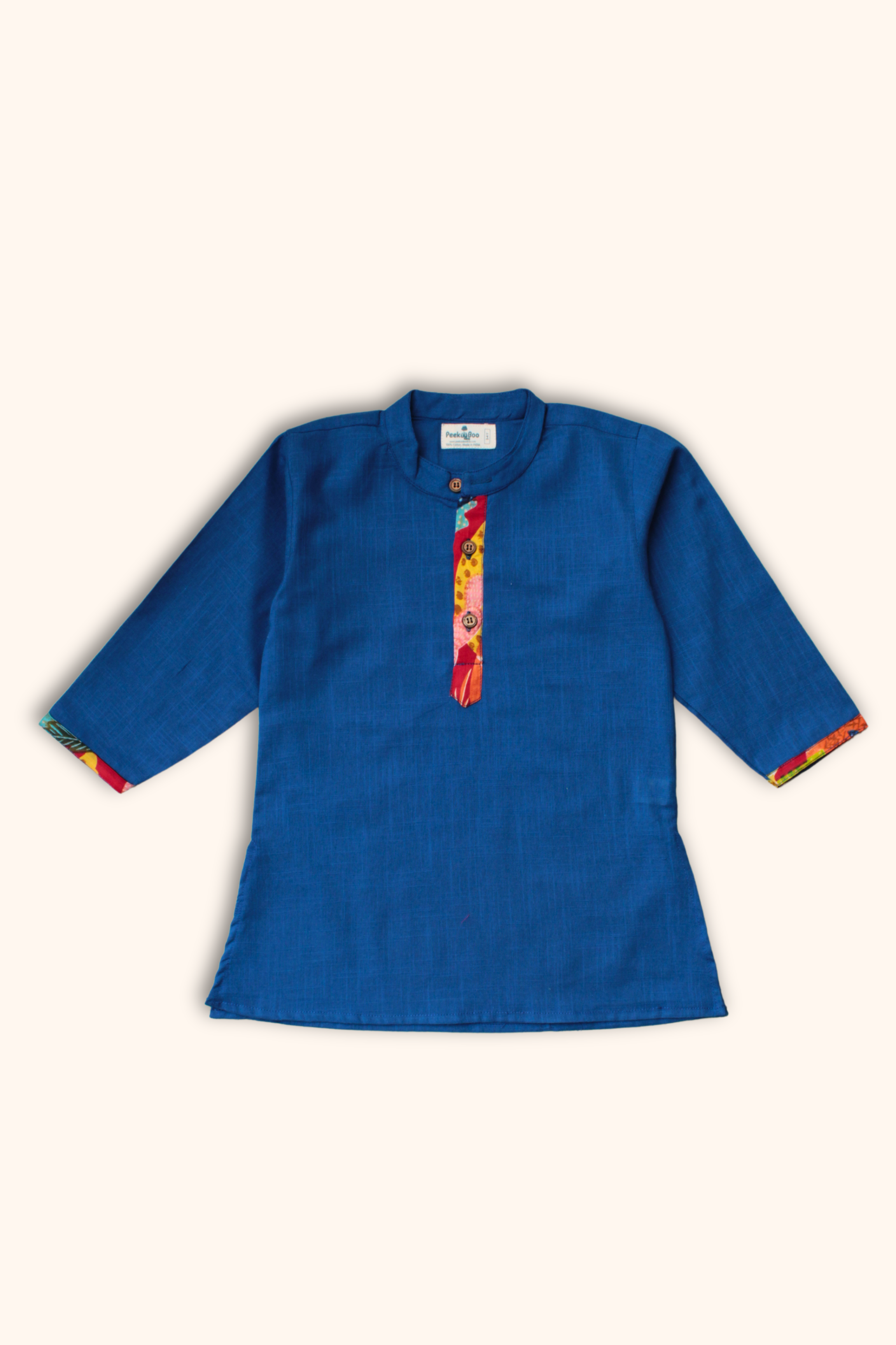 Boys Pathan Kurta Pant & Jacket 3 piece ethnic clothing set - Blue