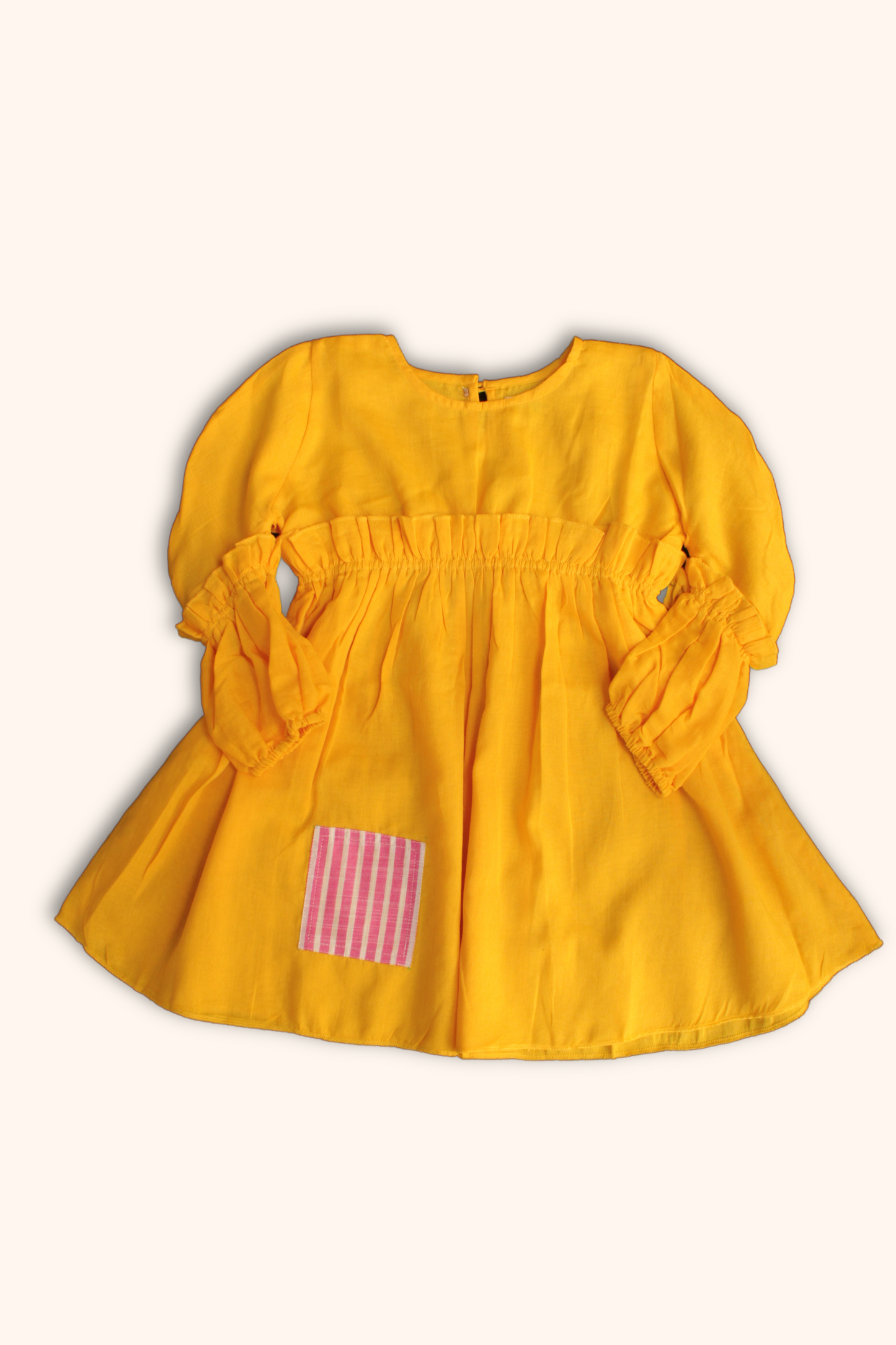 Girls Mulmul Asymmetrical Solid Sunny Yellow Dress - Peekaaboo Kids - Below 1000, Dress, Girls