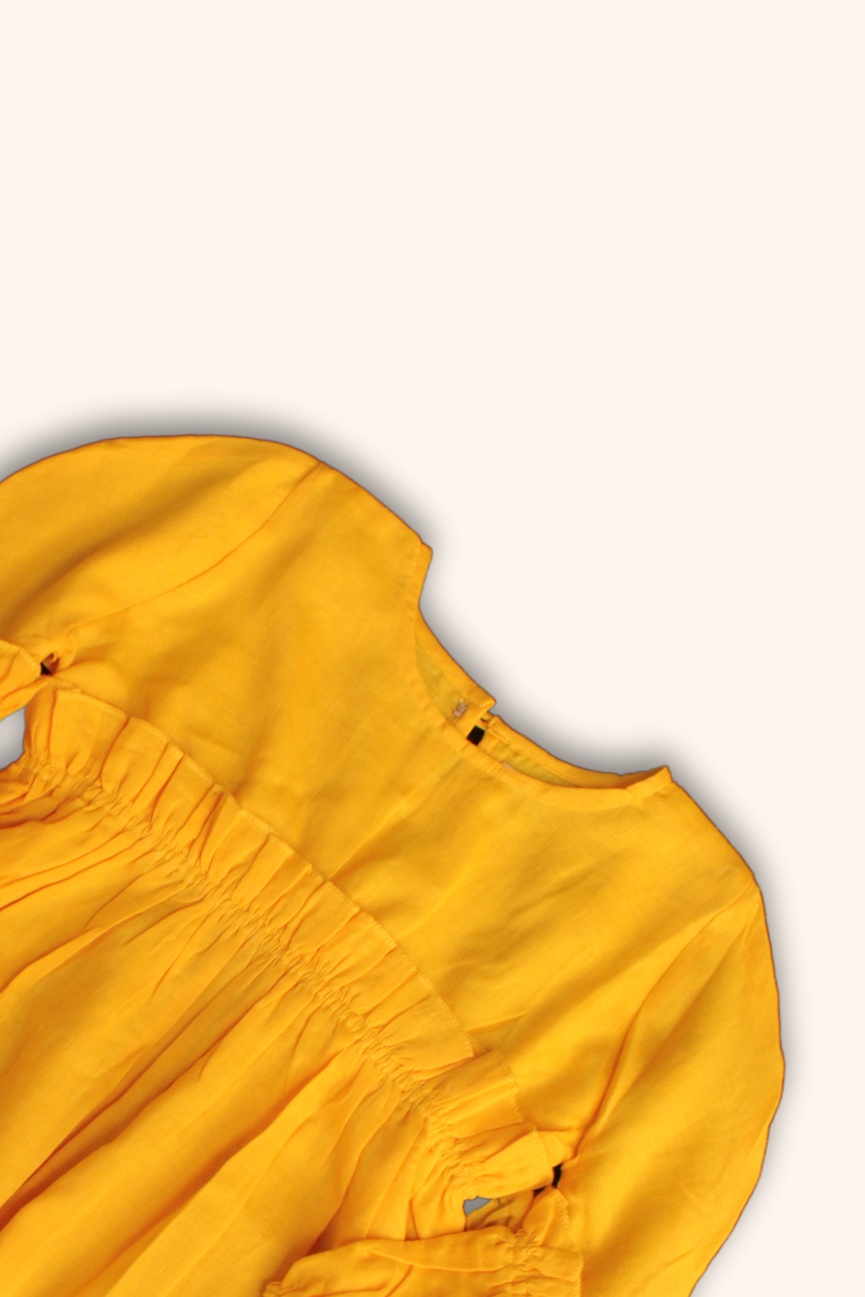 Girls Mulmul Asymmetrical Solid Sunny Yellow Dress - Peekaaboo Kids - Below 1000, Dress, Girls