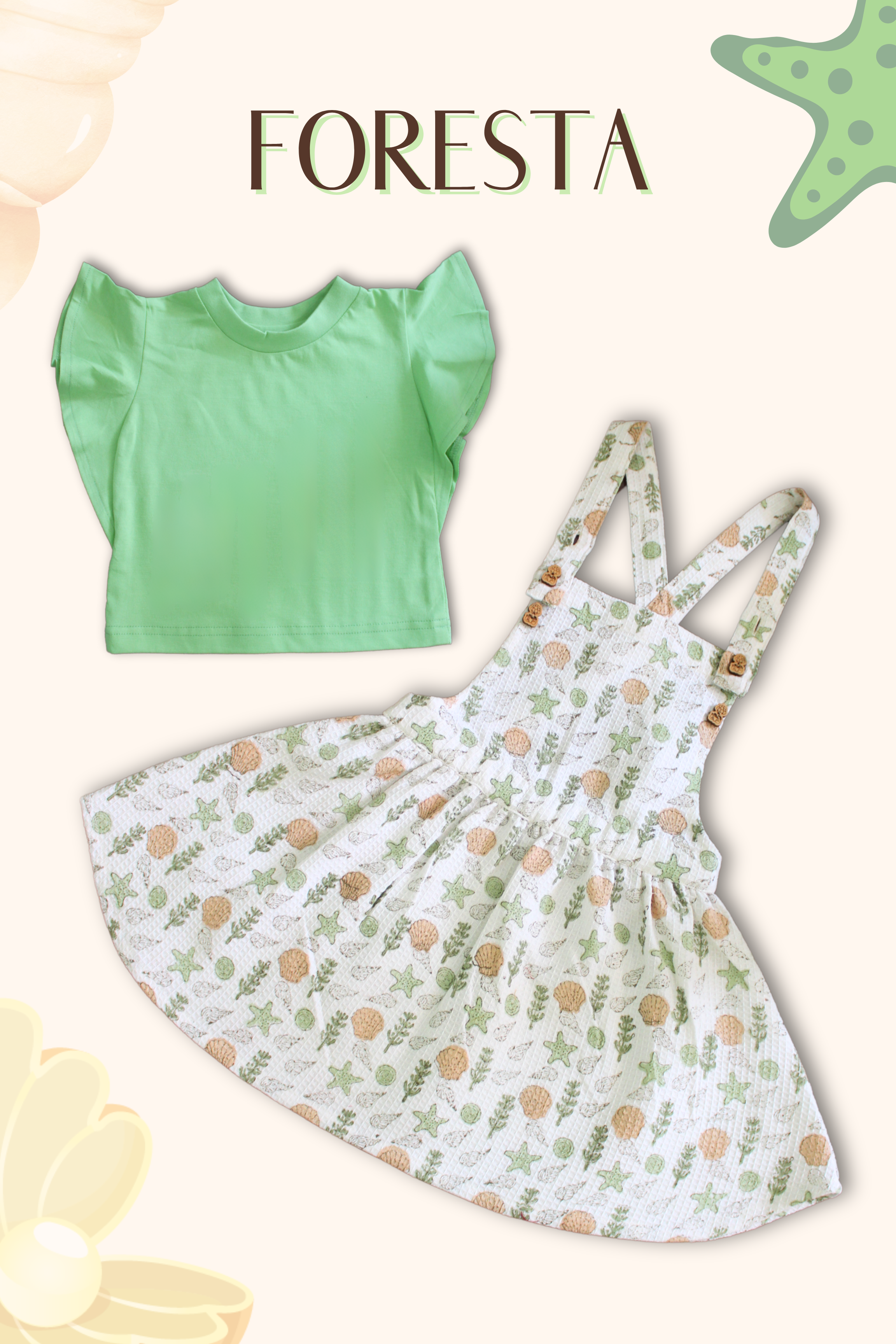 Girls Foresta 100% Cotton Premium Dungaree Skirt & T-shirt Set - Peekaaboo Kids - Above 1000, Clothing Set, Featured, Girls
