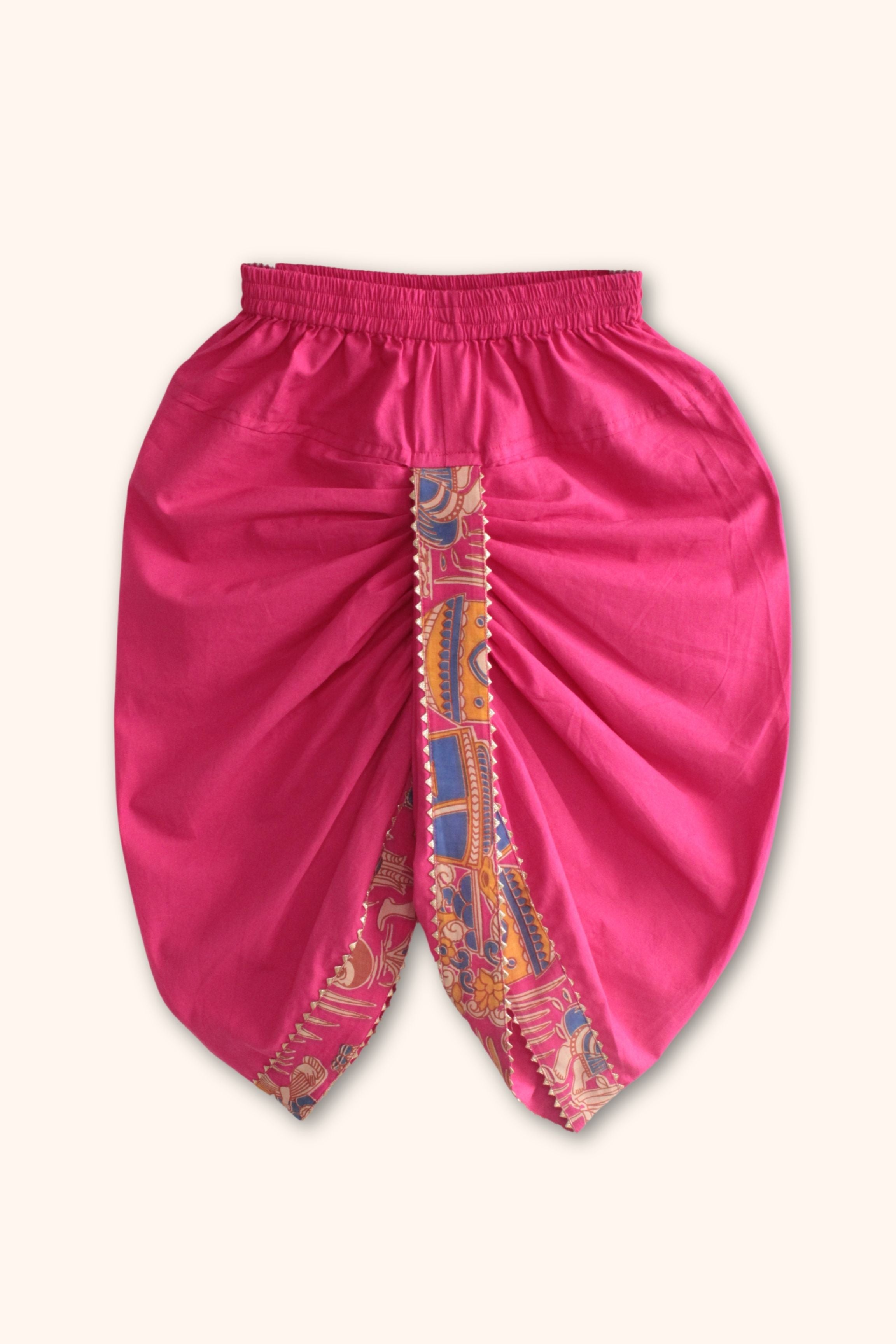 Boys Radhe Kurta and Dhoti Pants Ethnic Clothing Set - Pink