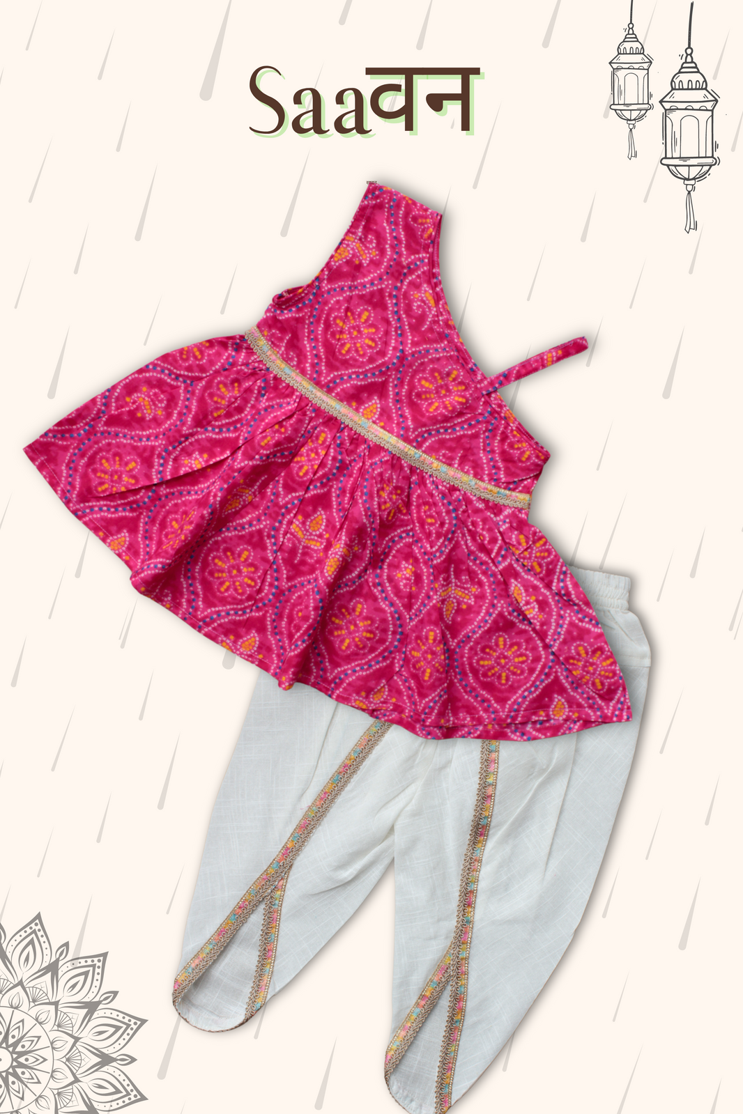 Girls Husn Pure Cotton Clothing Set - Cherry Red main image 1