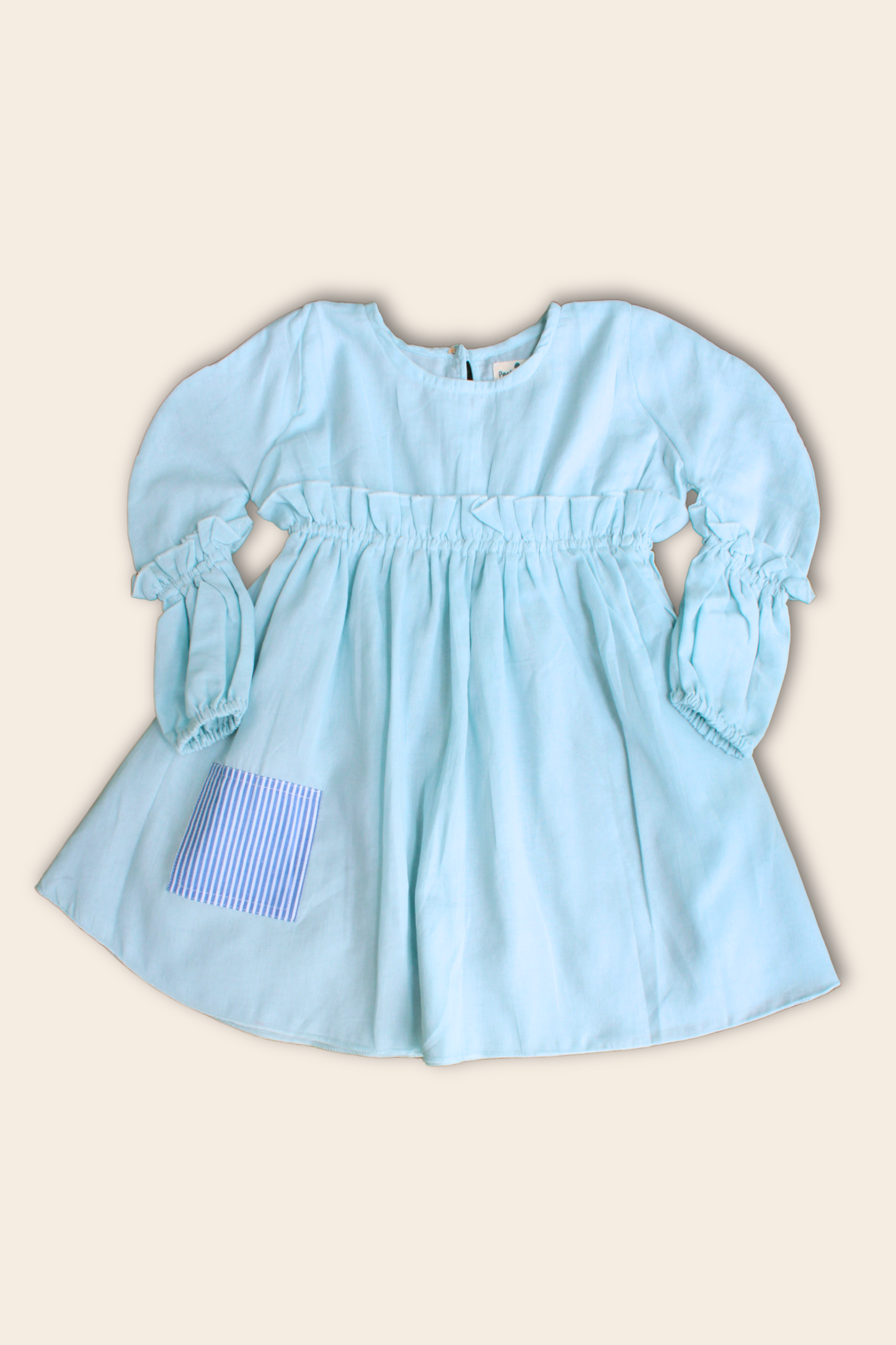 Girls Mulmul Asymmetrical Solid Sky Blue Dress - Peekaaboo Kids - Below 1000, Dress, Girls