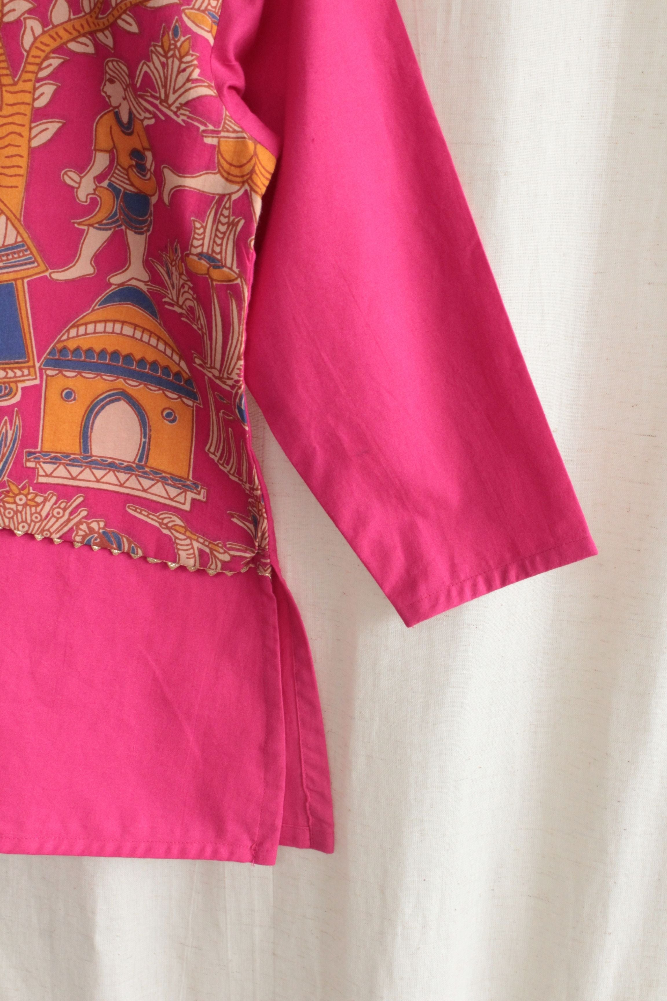 Boys Radhe Kurta and Dhoti Pants Ethnic Clothing Set - Pink