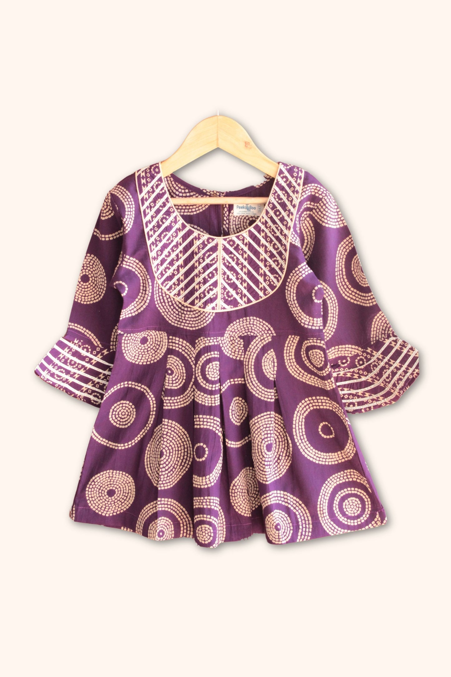 Girls Kaleera Pure Cotton Clothing Set - Purple / Red