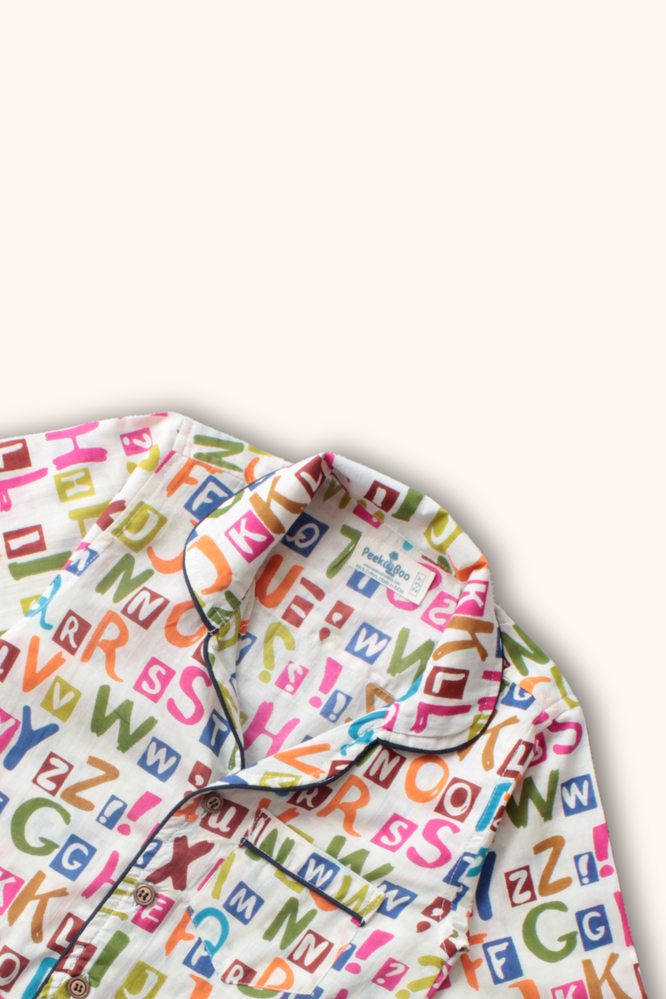 Pure Soft Cotton Printed Night Suit - Alphabet