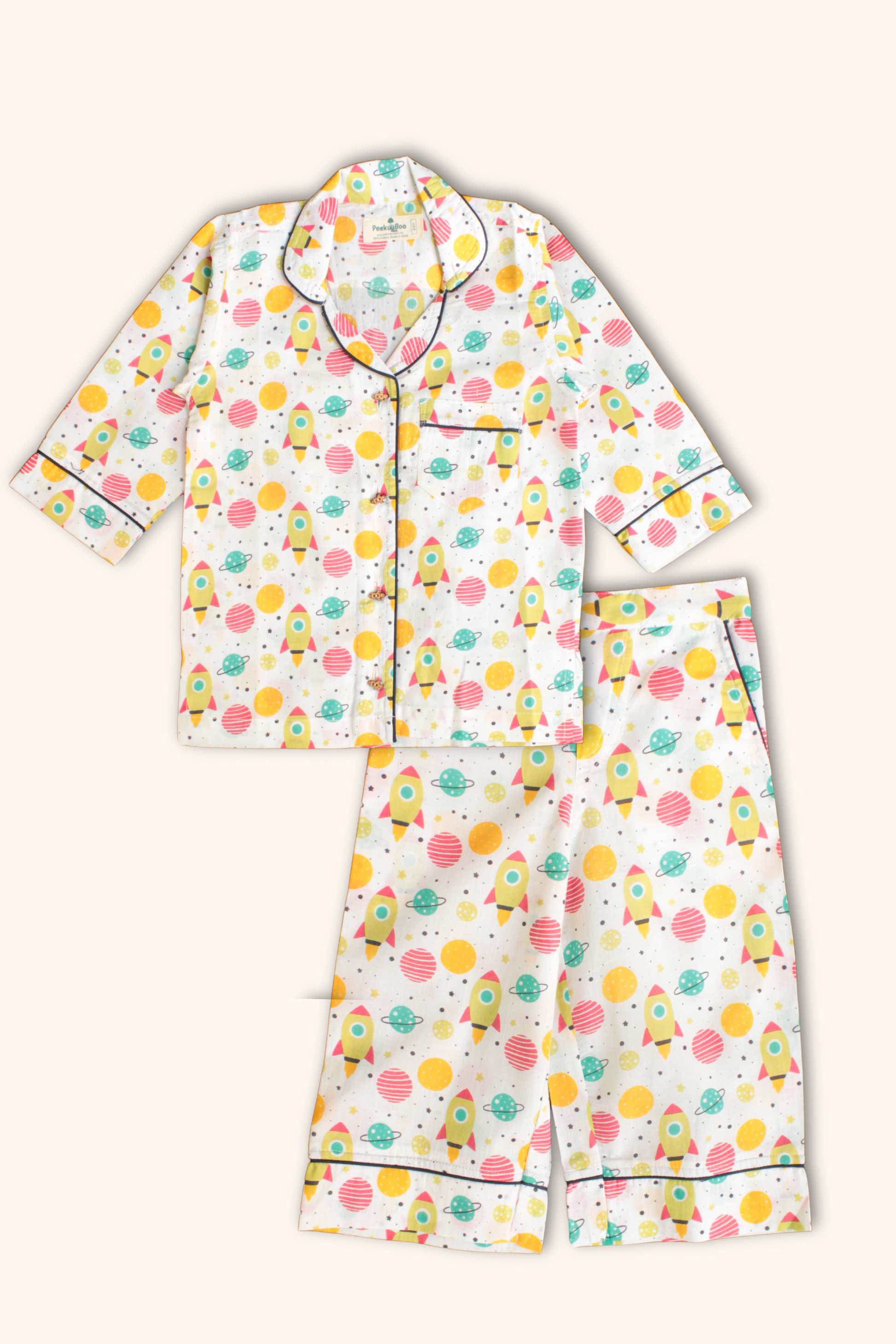 Pure Soft Cotton Printed Night Suits - Peekaaboo Kids - Below 1000, Boys, Clothing Set, Coord Set, Featured, Lounge wear, Loungewear