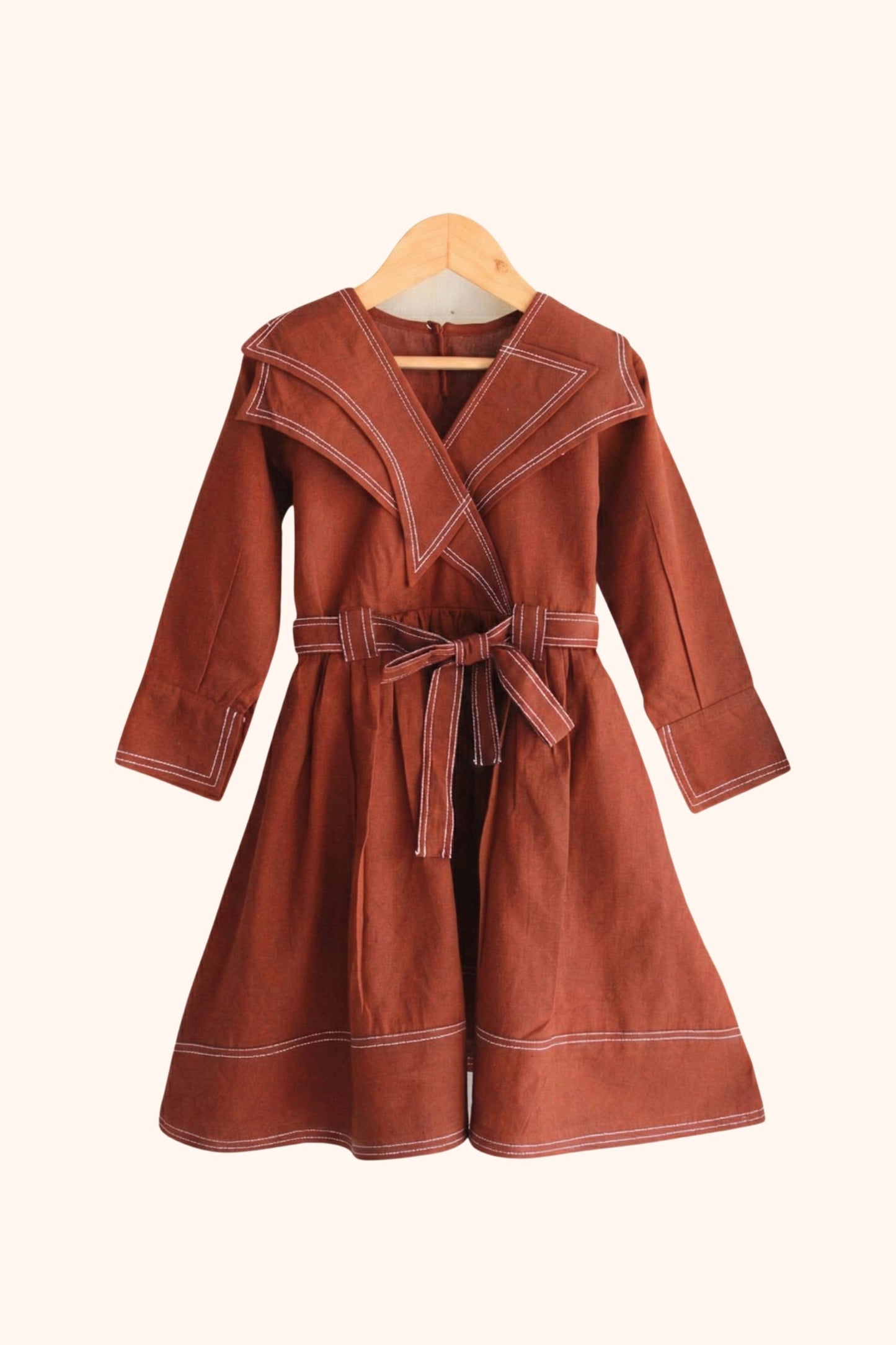 Girls Rebel Pure Cotton Denim style dress - Rust