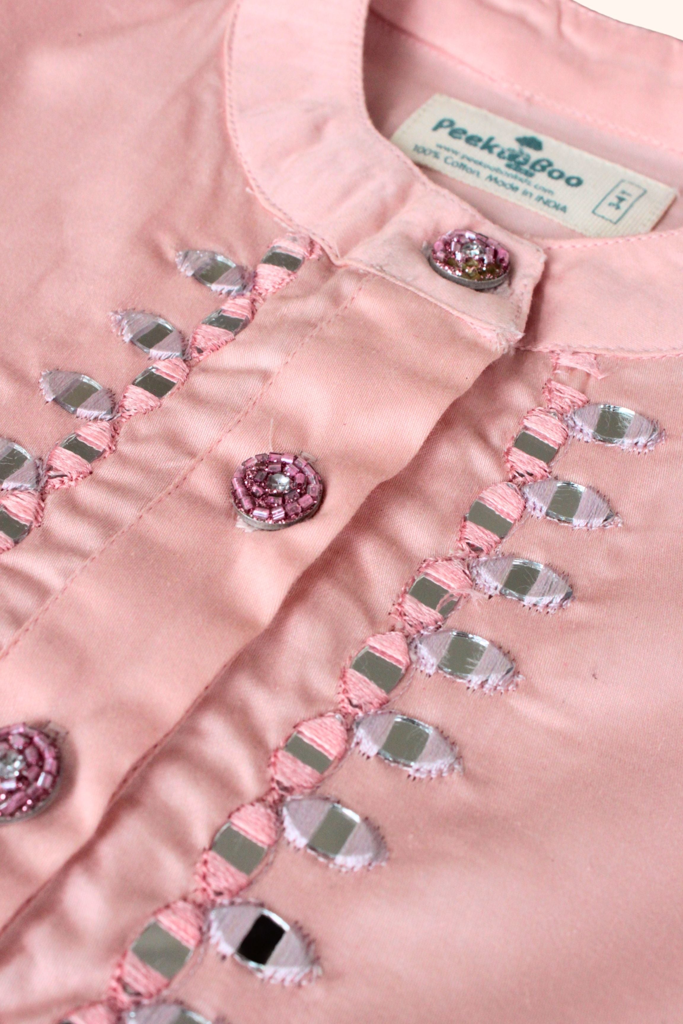 Boys Sitara Kurta Pant ethnic clothing set - Dust Pink