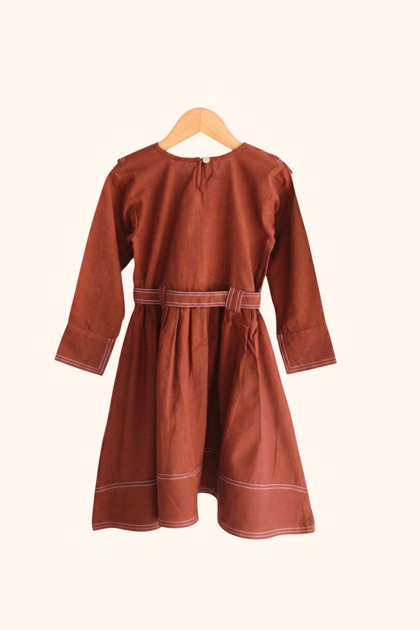 Girls Rebel Pure Cotton Denim style dress - Rust