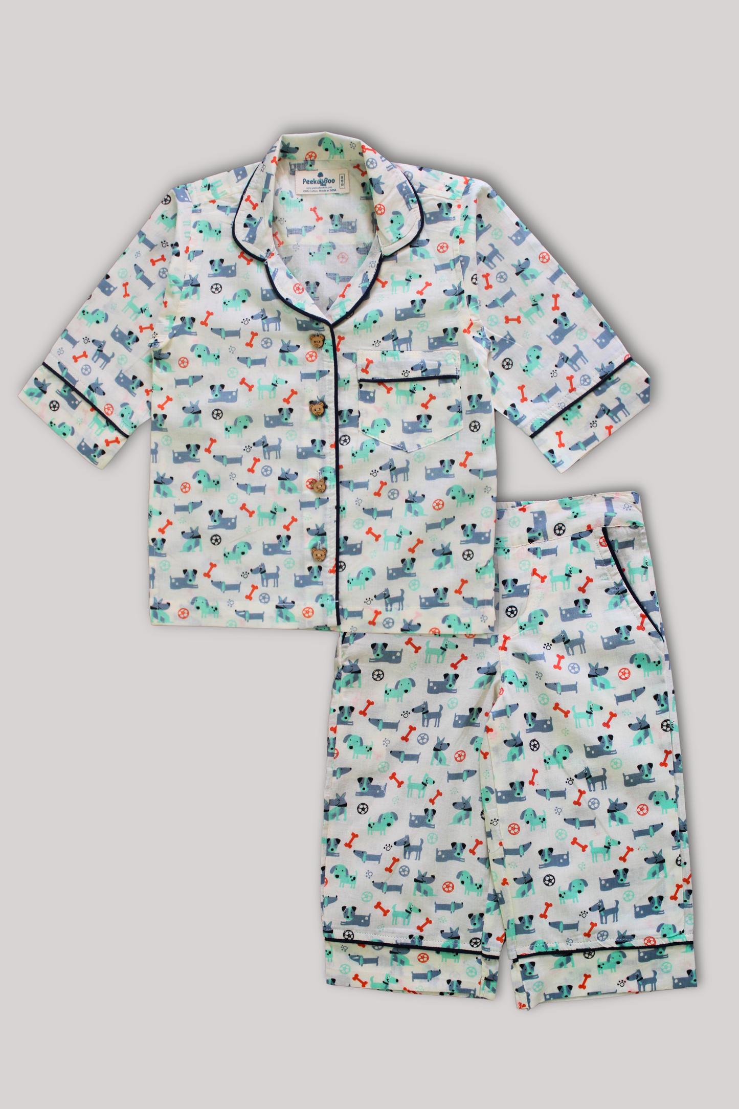 Pure Soft Cotton Printed Night Suits - Peekaaboo Kids - Below 1000, Boys, Clothing Set, Coord Set, Featured, Lounge wear, Loungewear