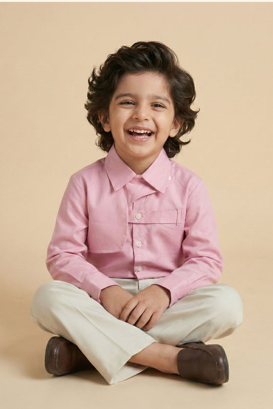 Boys Misaki Pure Cotton Flap Shirt