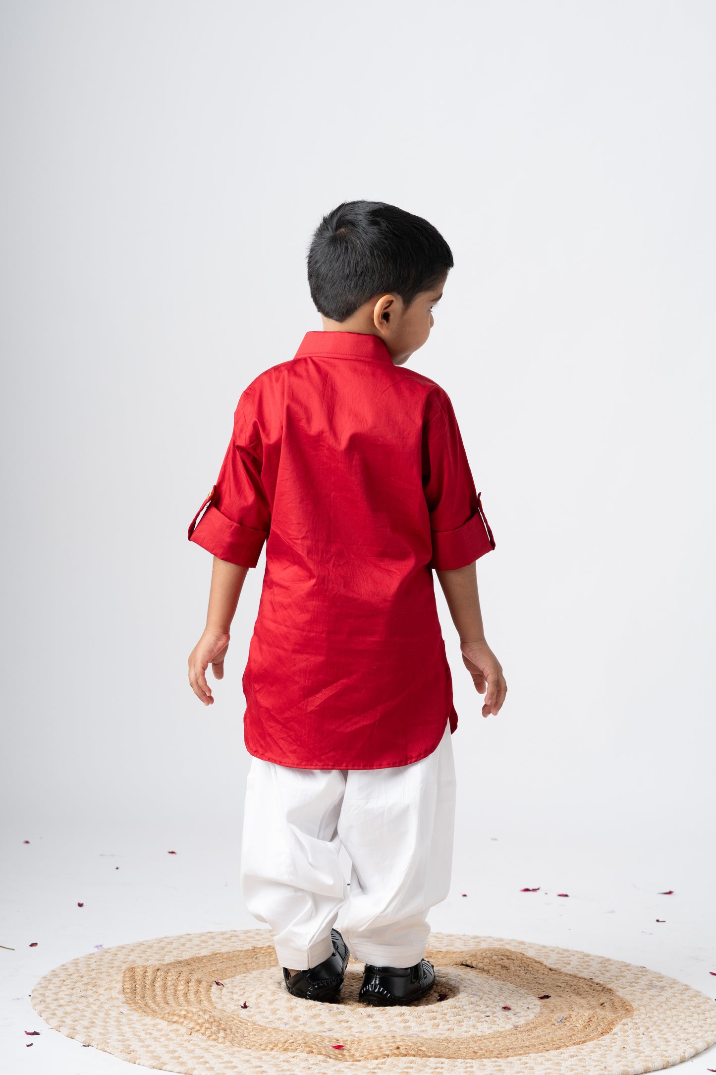 Boys Sultan Kurta with Salwar ethnic clothing set - Red