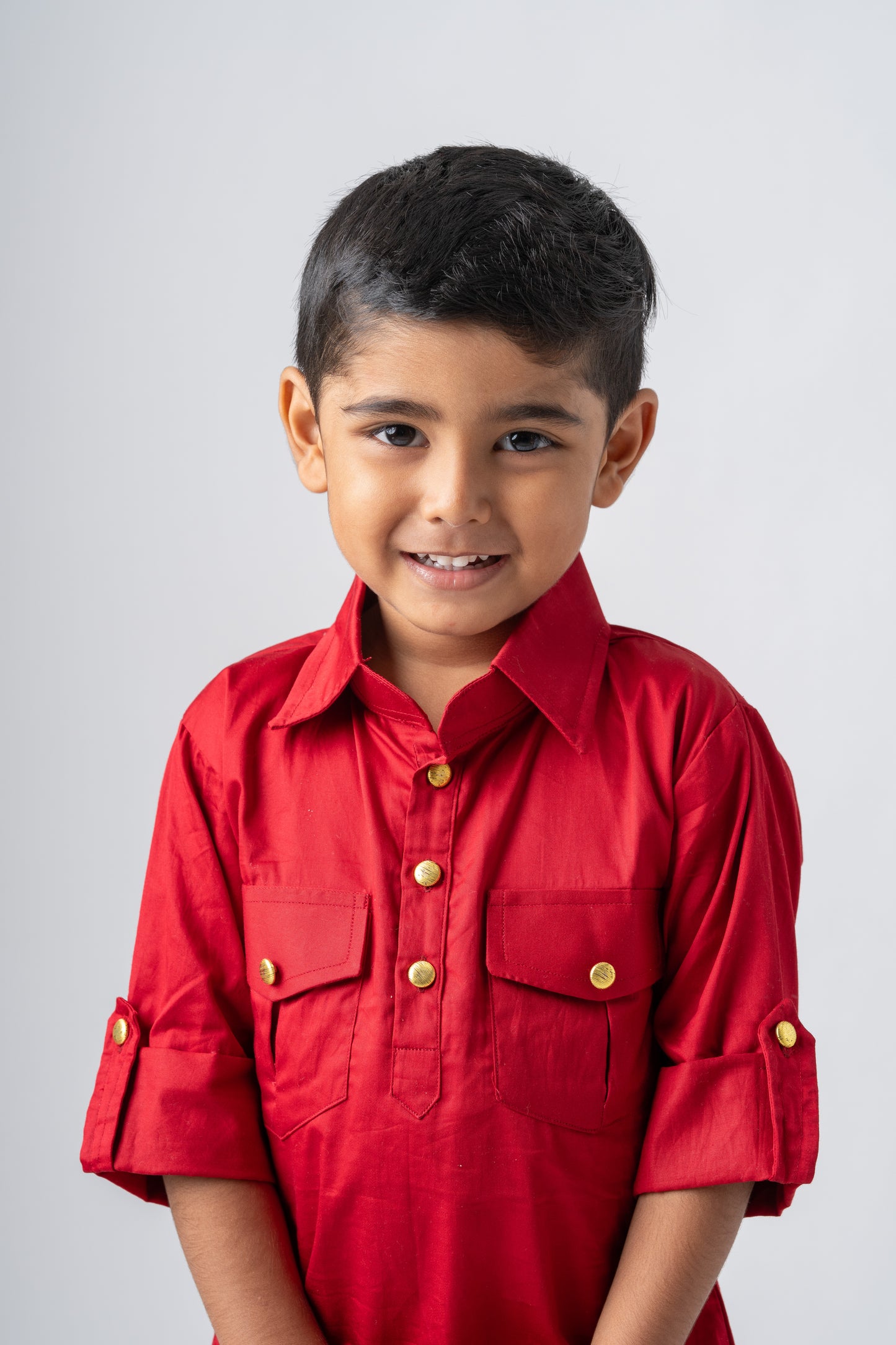 Boys Sultan Kurta with Salwar ethnic clothing set - Red