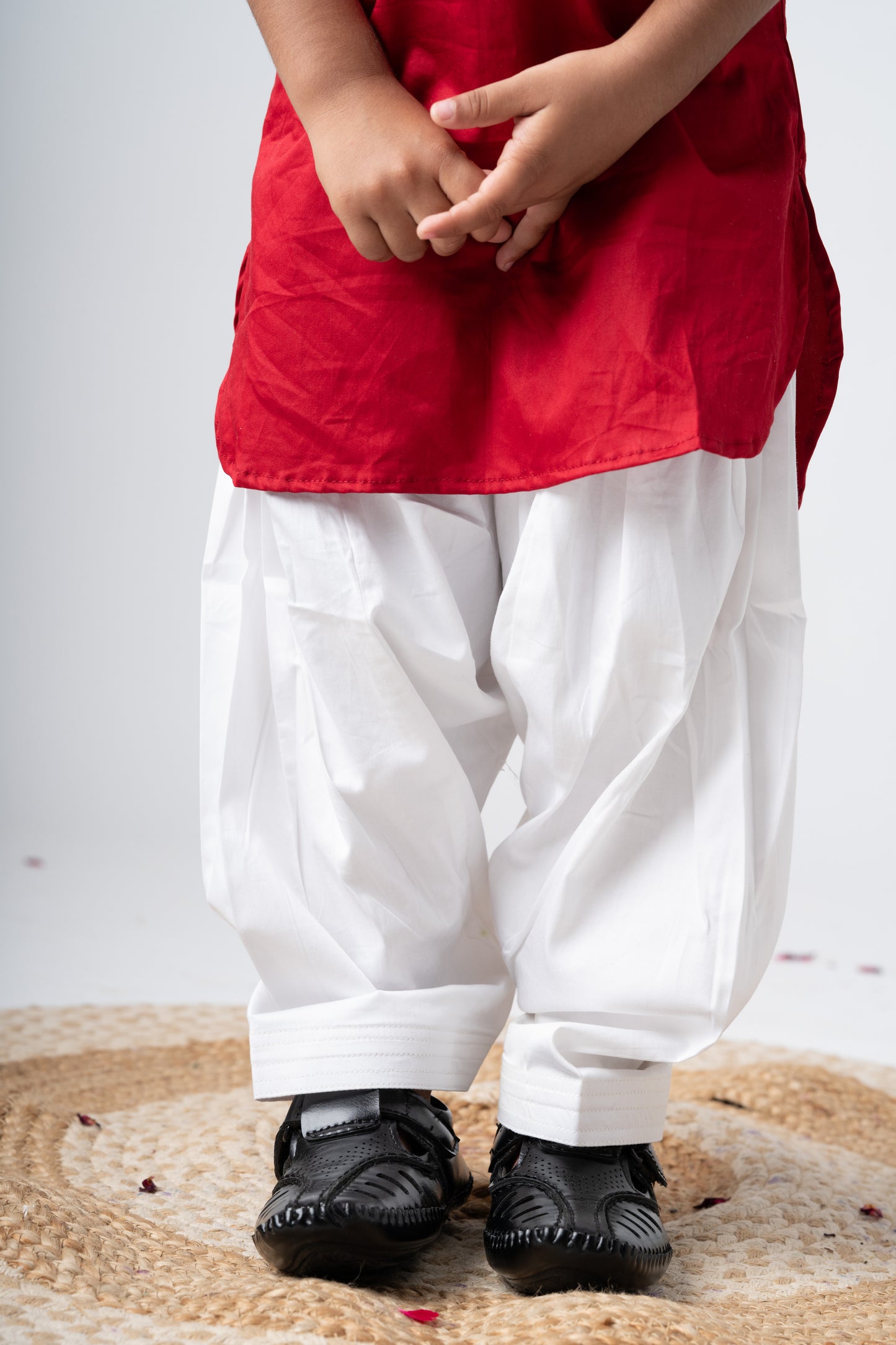 Boys Sultan Kurta with Salwar ethnic clothing set - Red