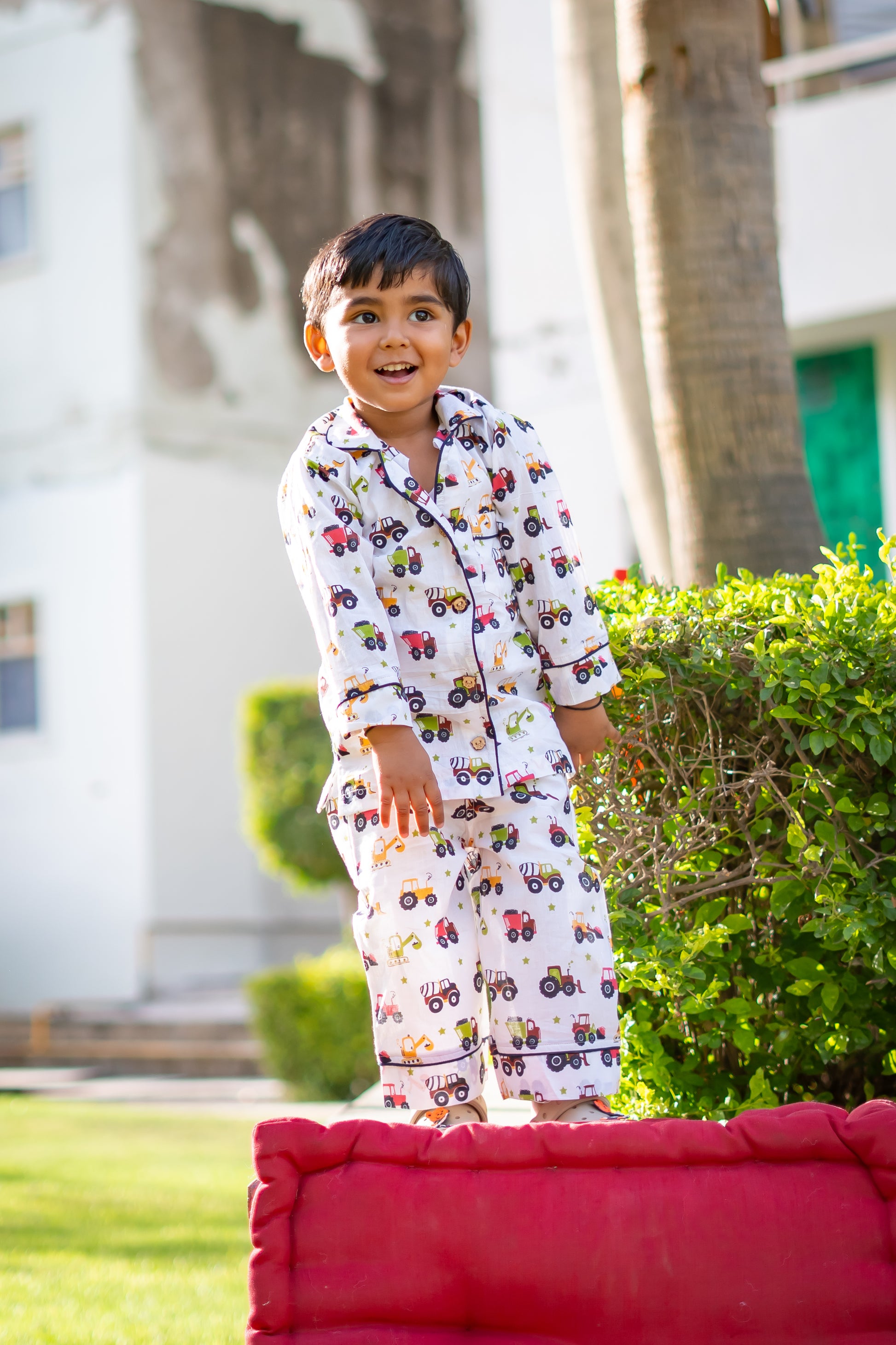 Pure Soft Cotton Printed Night Suit - Farmville - Peekaaboo Kids - Below 1000, Boys, Clothing Set, Coord Set, Featured, Lounge wear, Loungewear