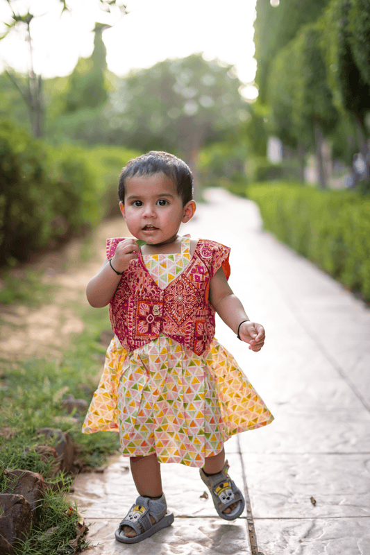 Girls Pure Cotton White Summer Dress - Abstract print - Peekaaboo Kids - Below 1000, Dress, Featured, Girls