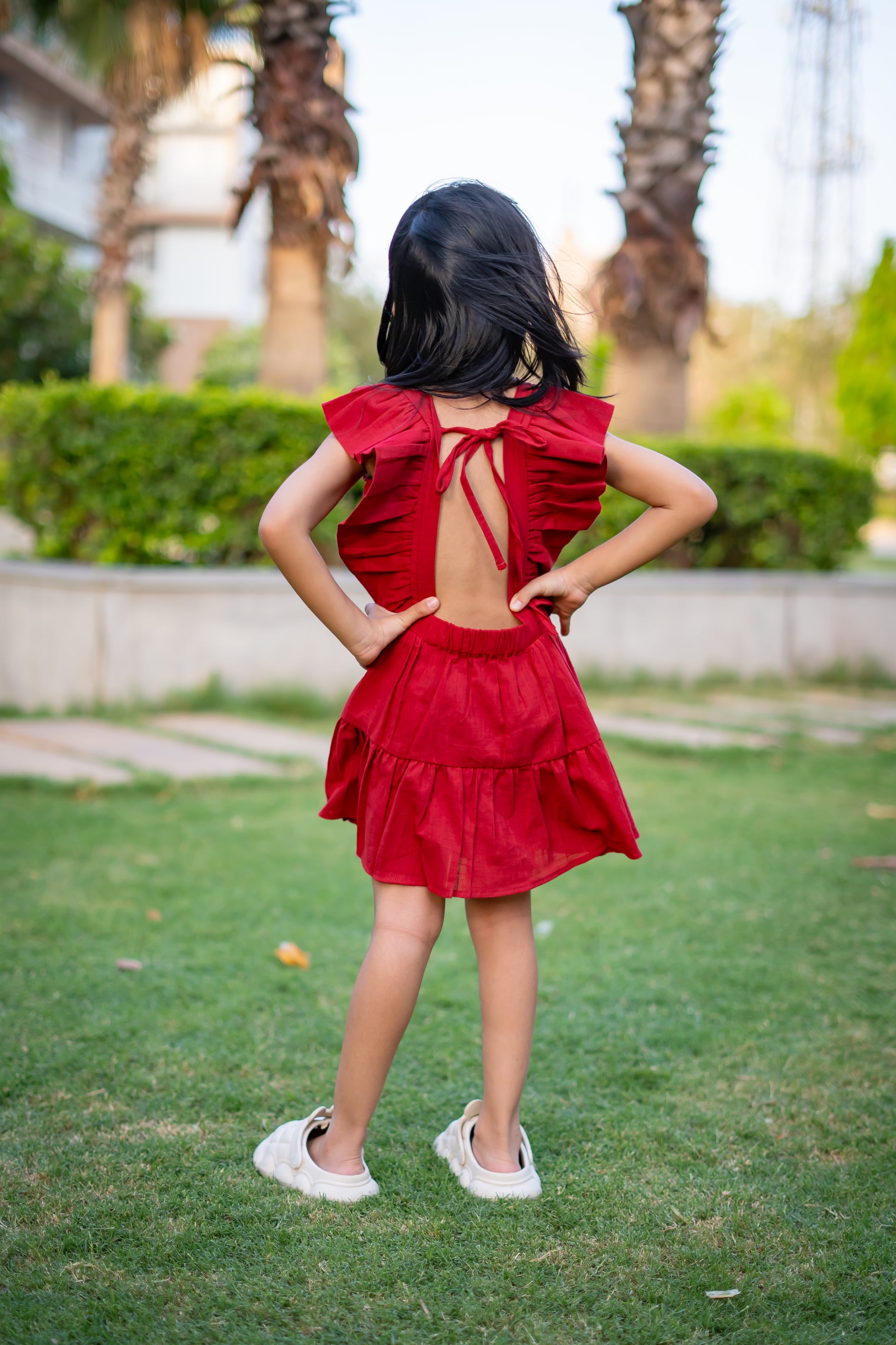 Girls Saba Backless Party Wear Dress - Maroon - Peekaaboo Kids - Above 1000, Dress, Featured, Girls