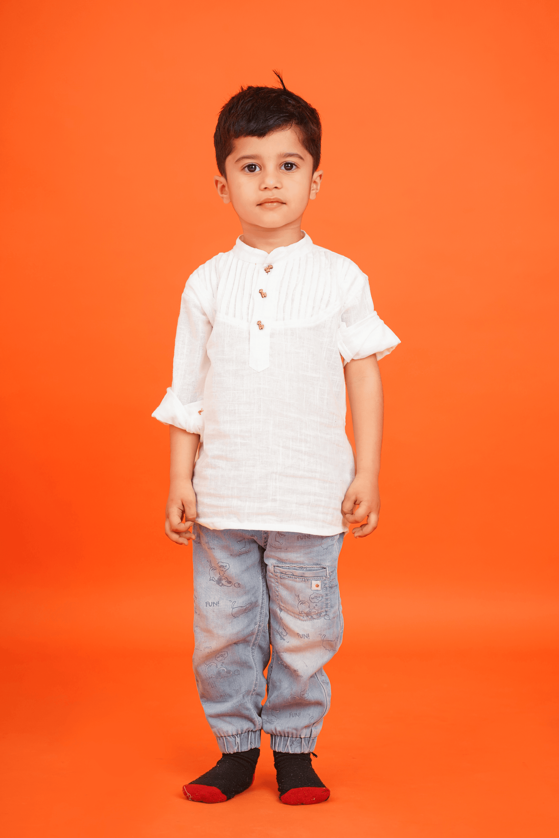 Boys Pure Cotton White Shirt with pintucks detailing - Peekaaboo Kids - Below 1000, Boys, Shirt