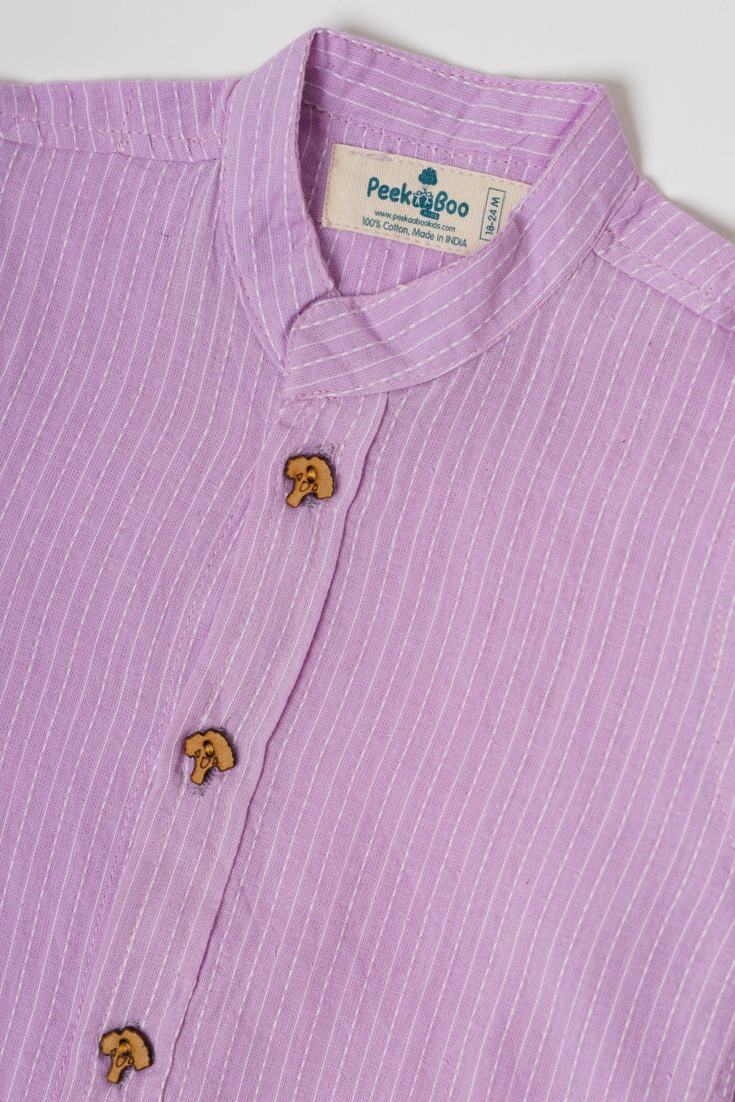 Boys Pure Cotton Shirt - Yellow/Mauve