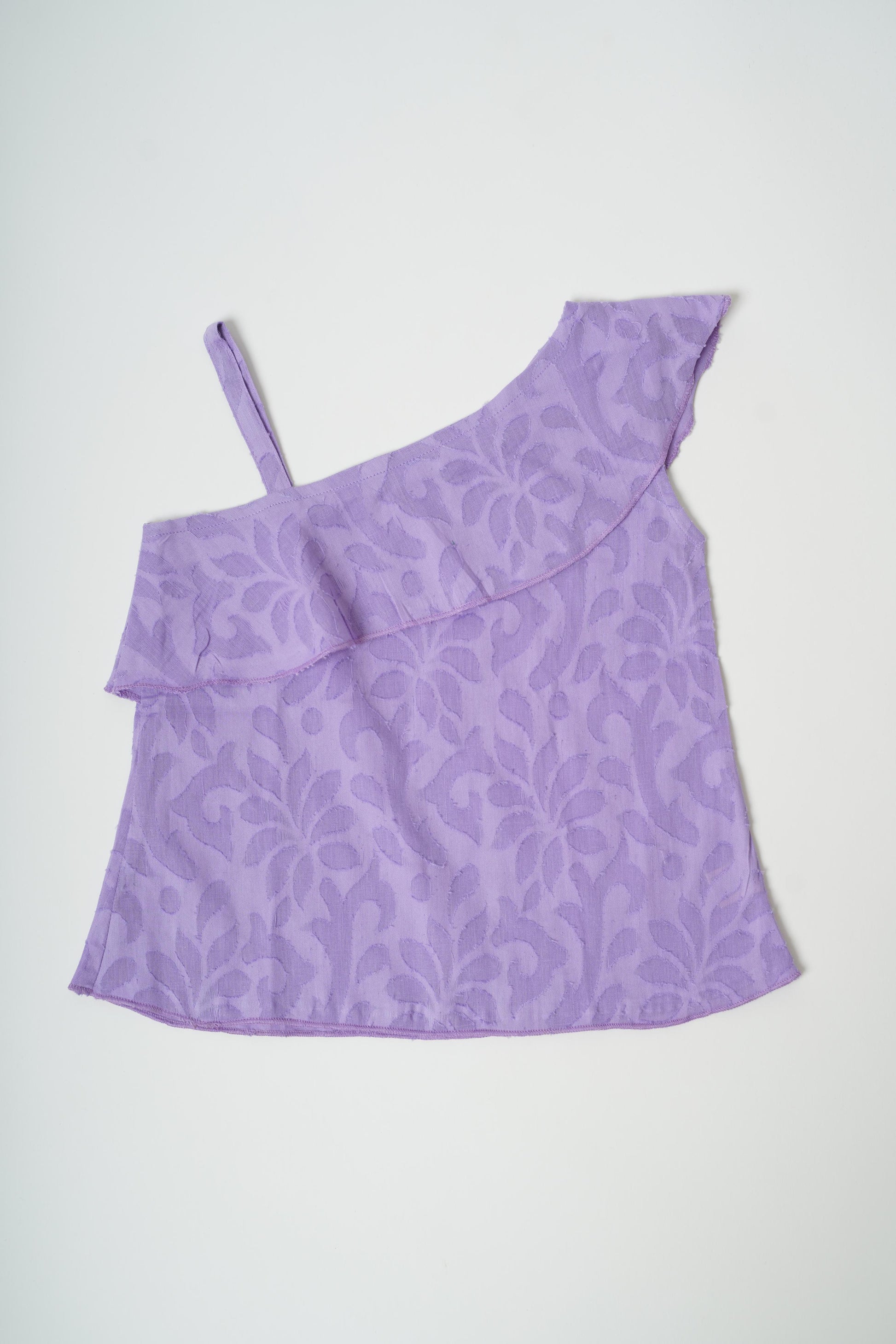 Girls Textured Cotton Lavender Summer Top - Peekaaboo Kids - Below 1000, Girls, Tops