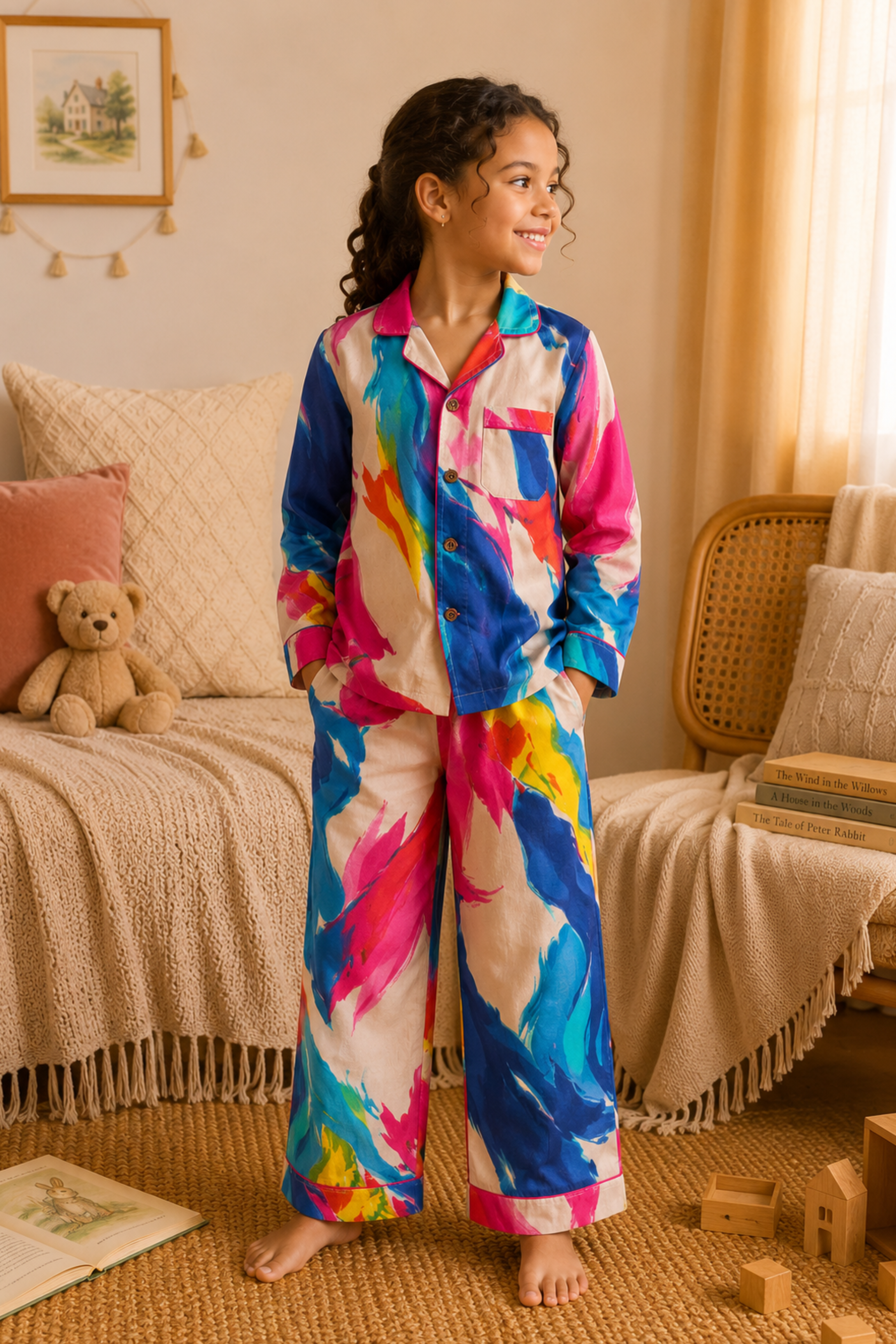 Pure Soft Cotton Printed Night Suit - Multi