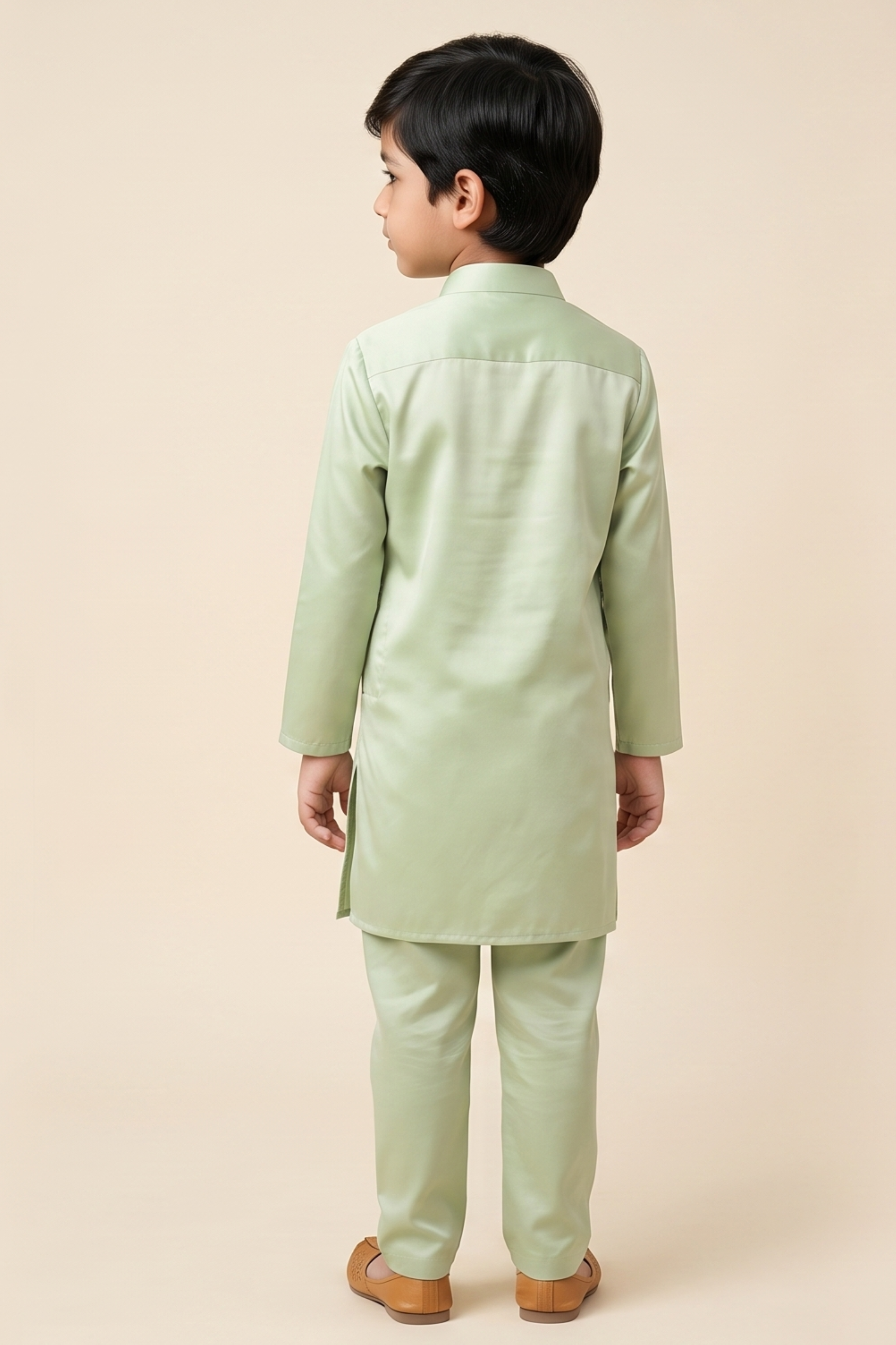 Boys Ambar Kurta Pant ethnic clothing set with thread work - Pista