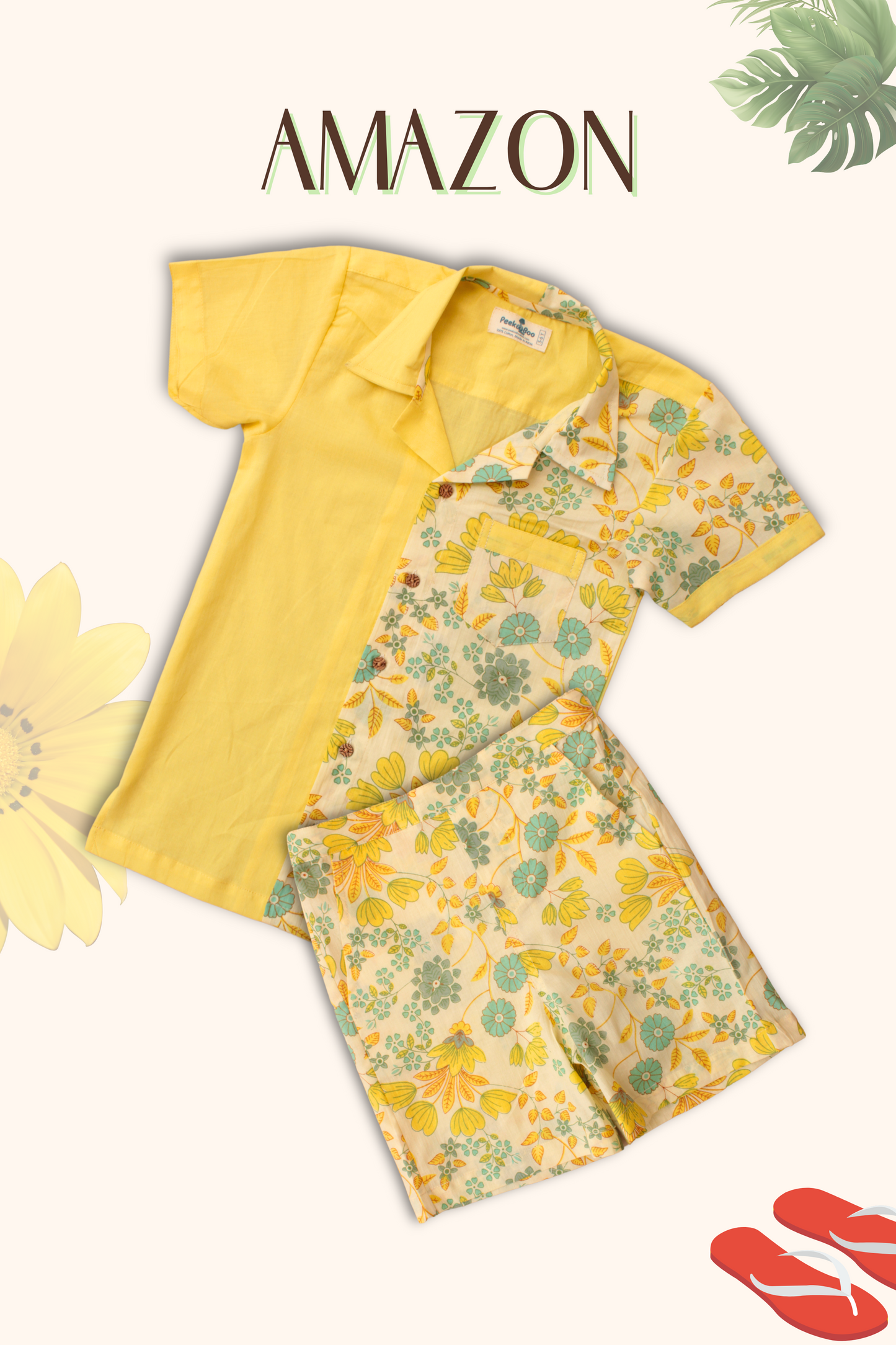 Boys Amazon Pure Cotton Clothing Set - Lemon Yellow