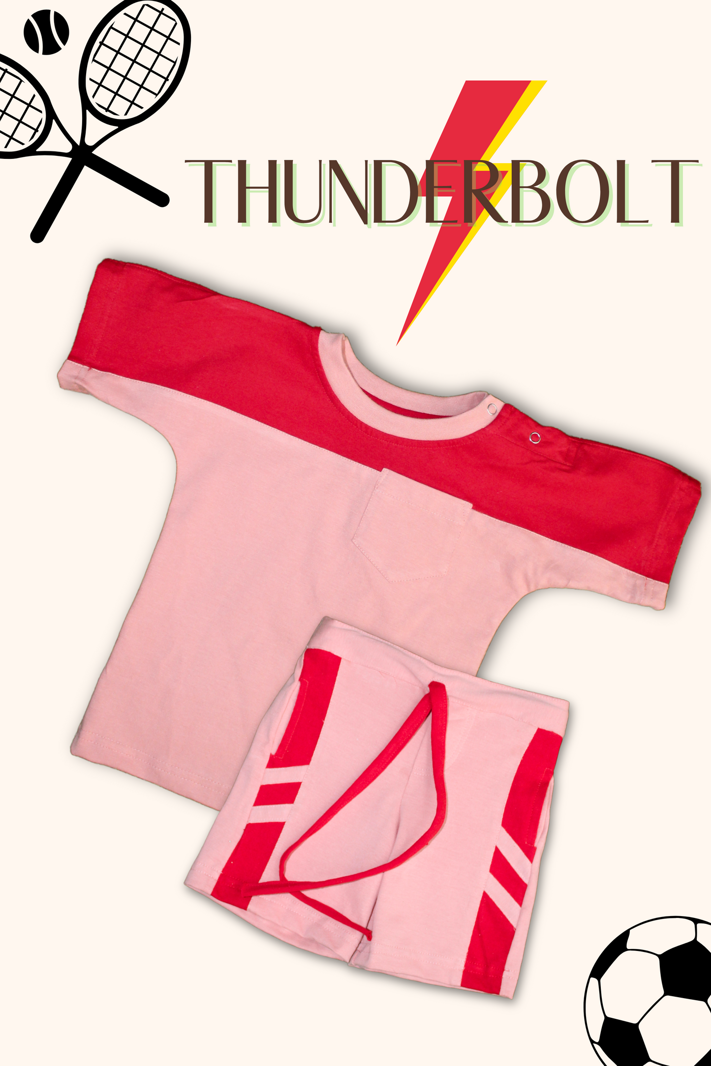 Boys Thunderbolt 100% Cotton Clothing Set - Red - Onion - Peekaaboo Kids - Below 1000, Boys, Clothing Set, Coord Set, Featured