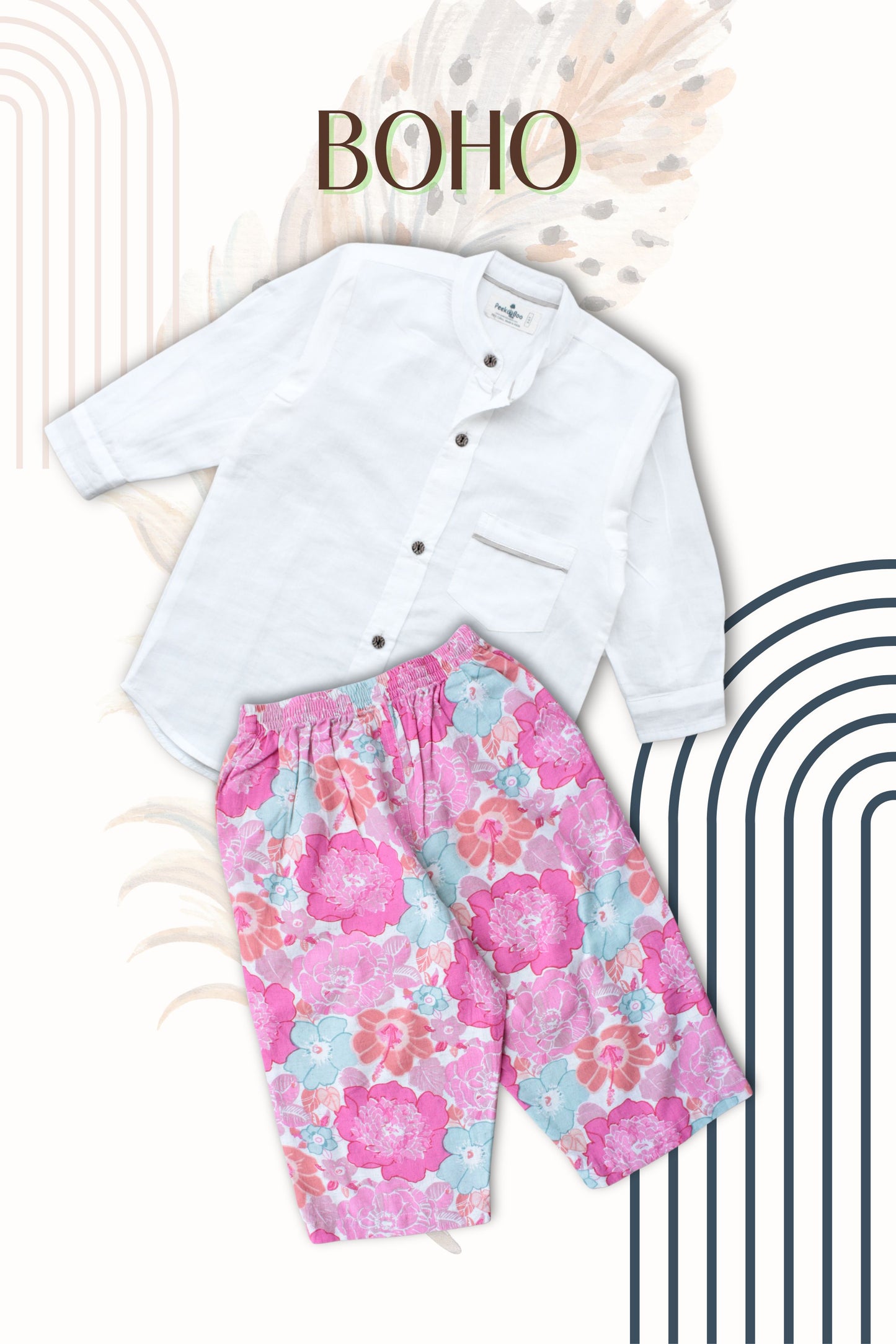 Girls Boho Resort Wear Set - White