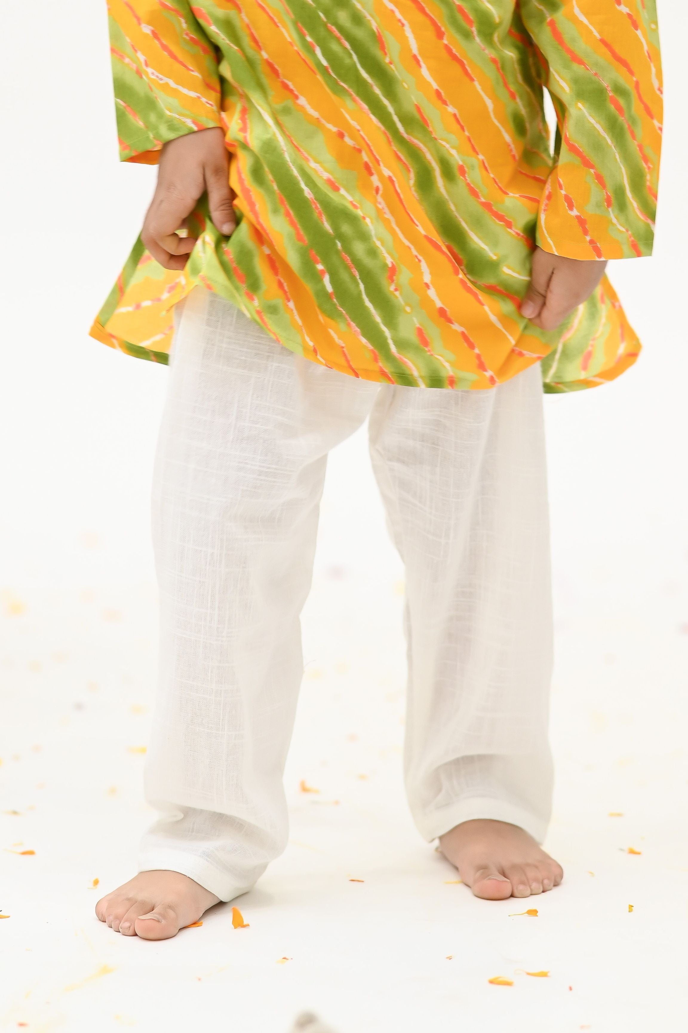 Boys Saavan 2.0 Pure Cotton Ethnic Clothing set - Green Lehriya