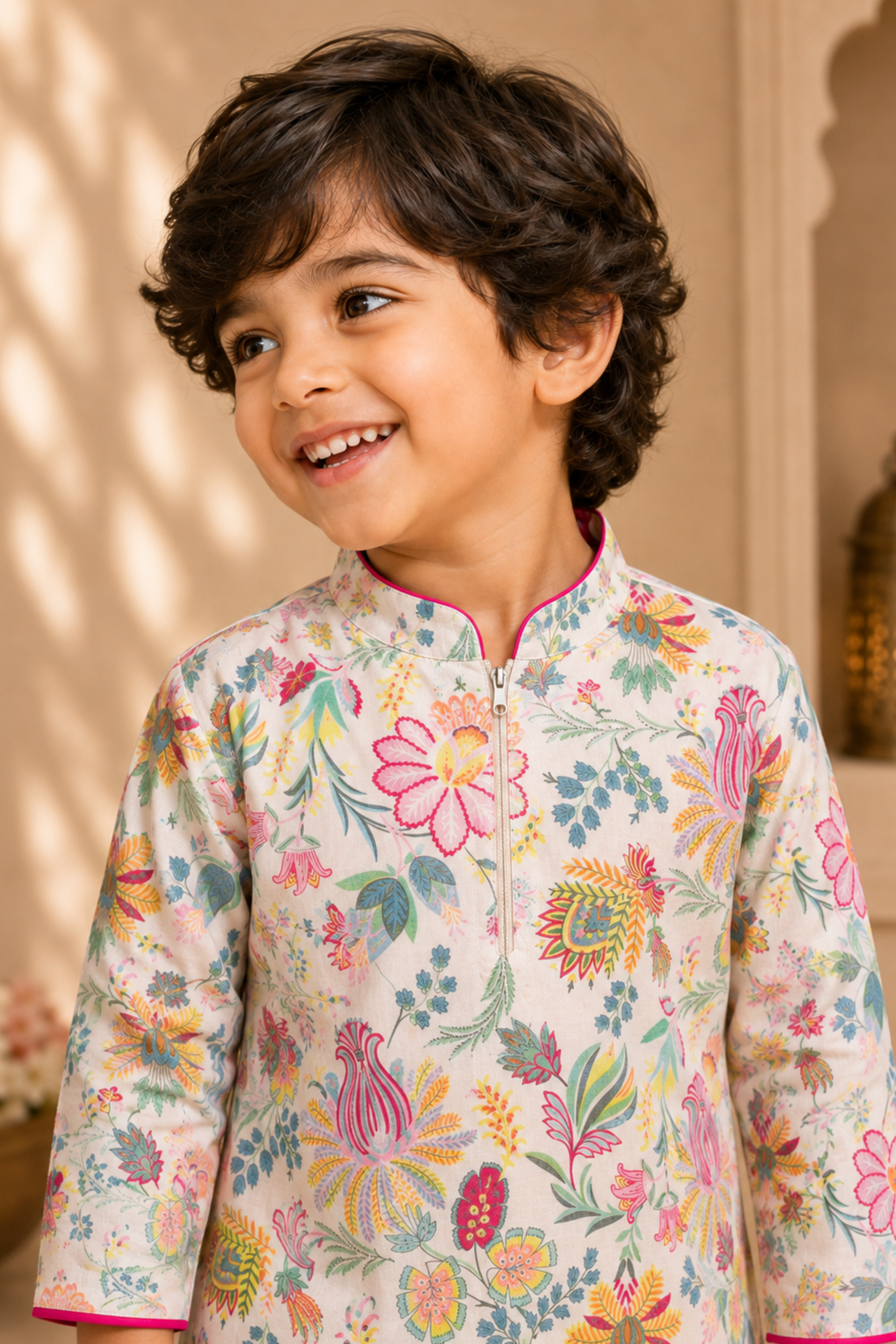 Boys Kohinoor Pure Cotton Ethnic Clothing set - Peach