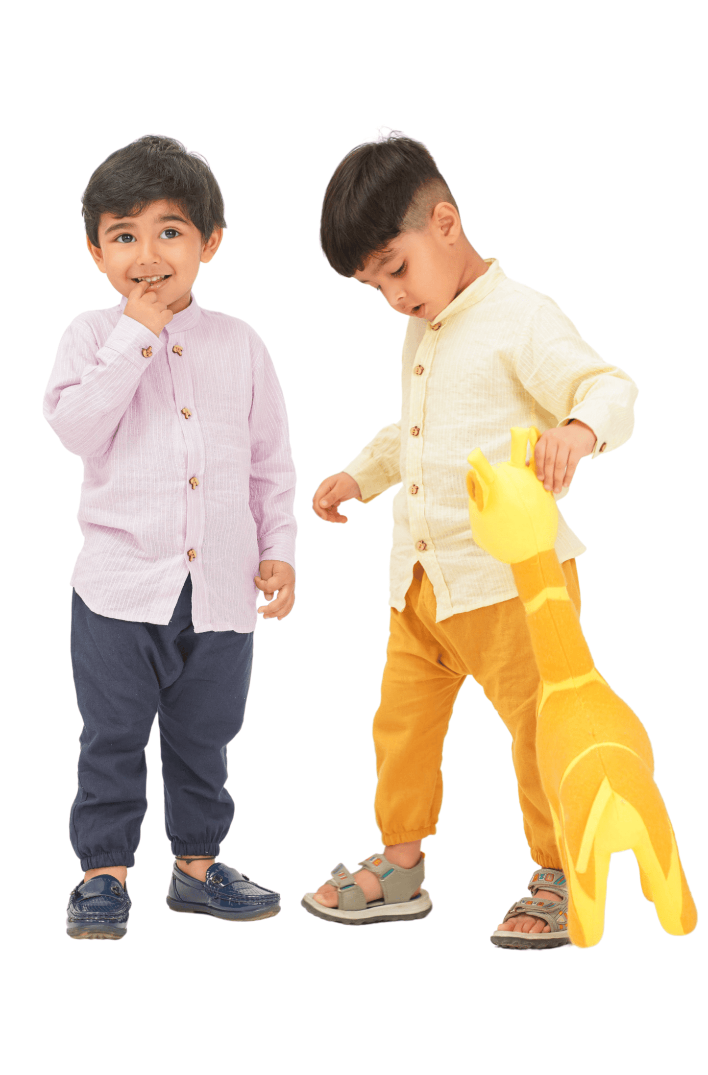 Boys Pure Cotton Shirts Combo - Mauve & Yellow - Peekaaboo Kids - Boys, Combo, Shirt