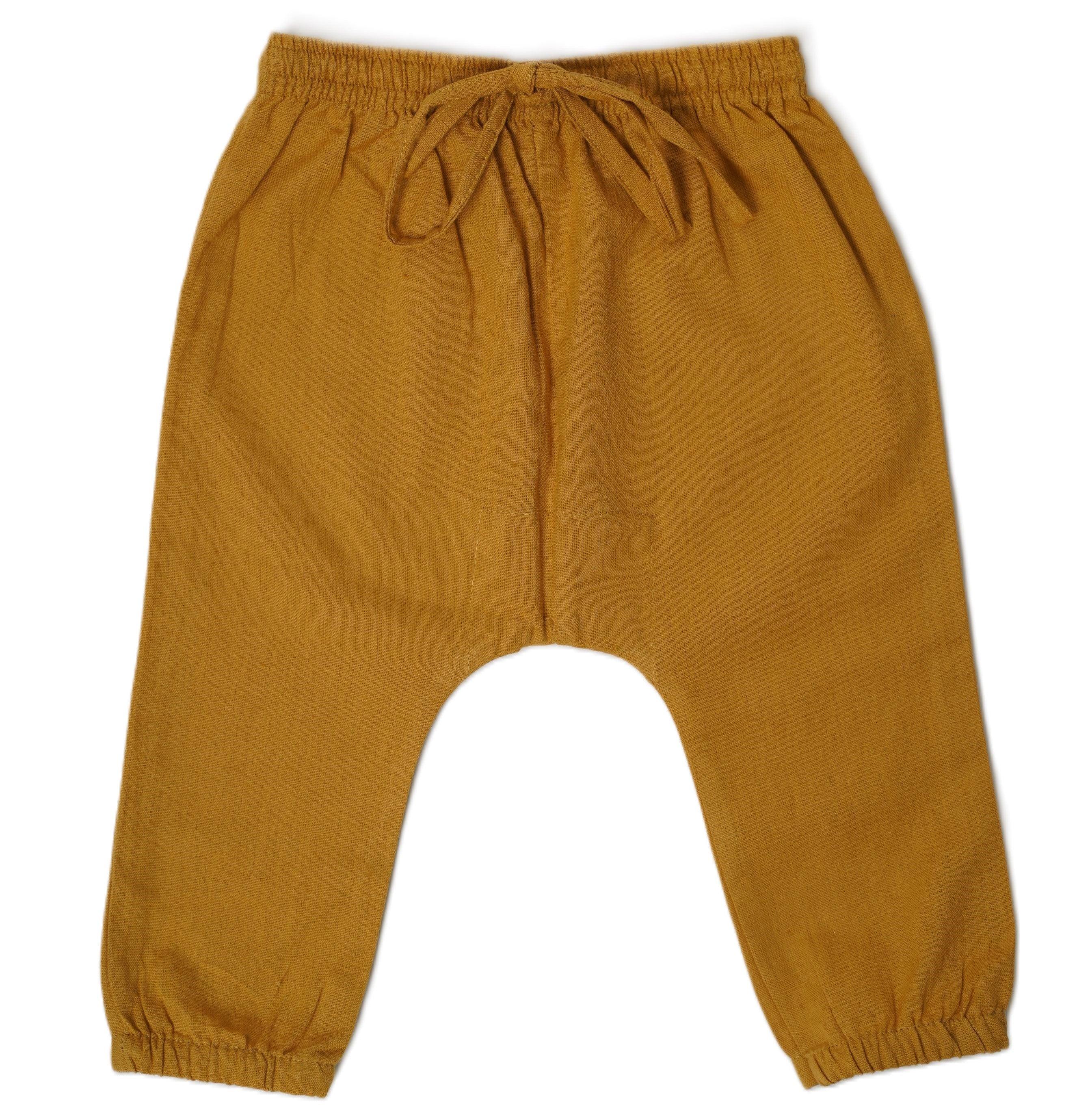 Boys Pure Cotton Yellow Shirt With Miyani Pants Set - Peekaaboo Kids - Below 1000, Boys, Clothing Set